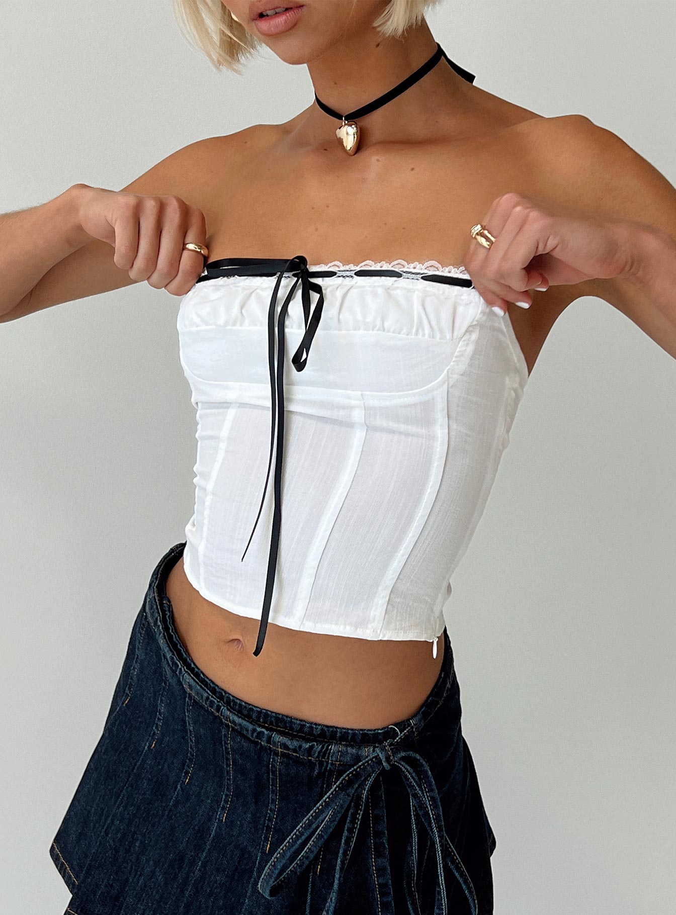 Elkin Strapless Top White - Image 5