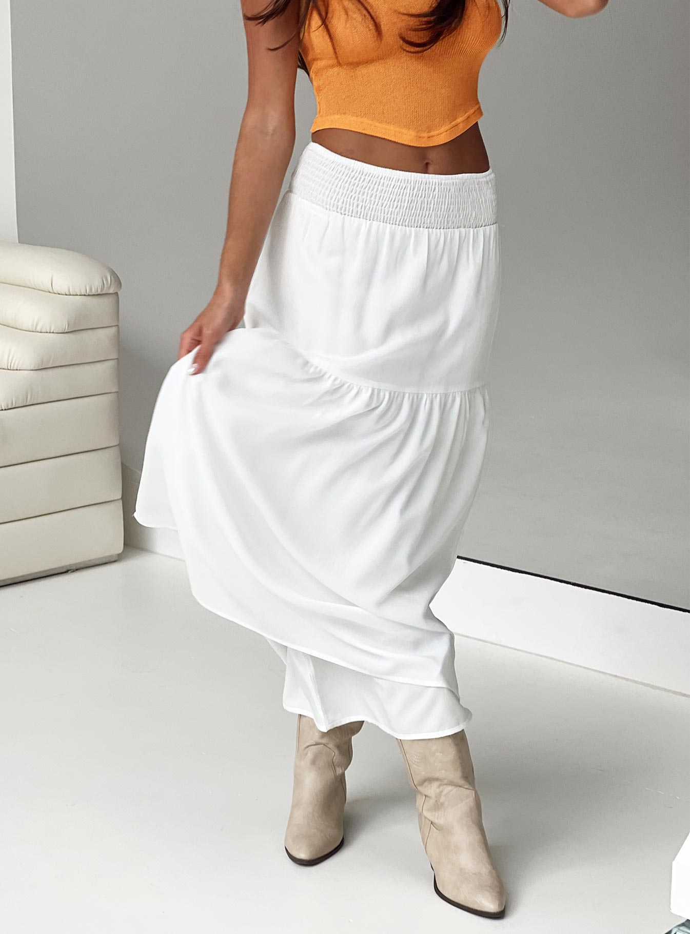 Alternative view of Dion Maxi Skirt White