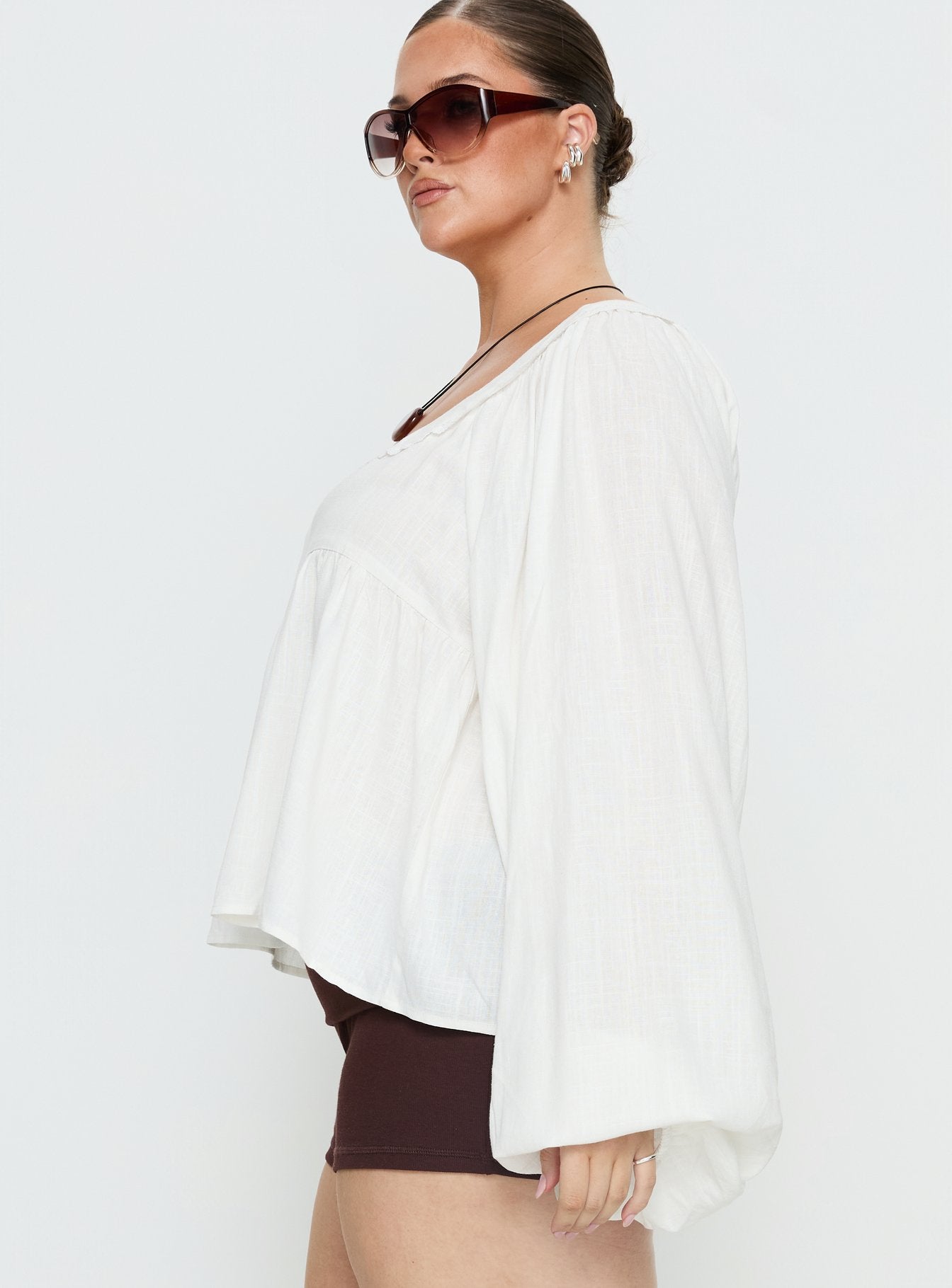 Benjie Long Sleeve Top White Curve - Image 4