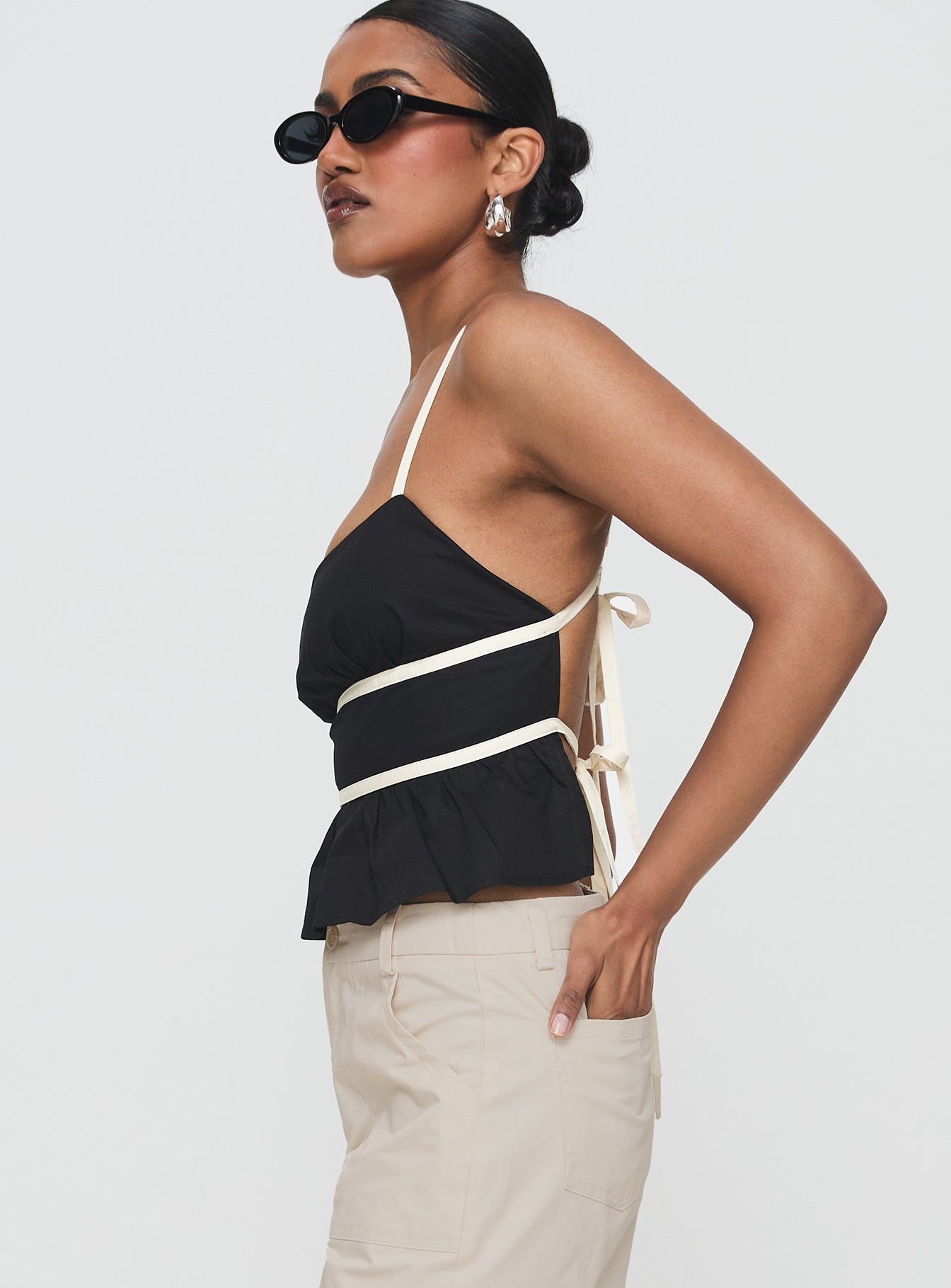 Daxon Top Black / Cream - Image 4