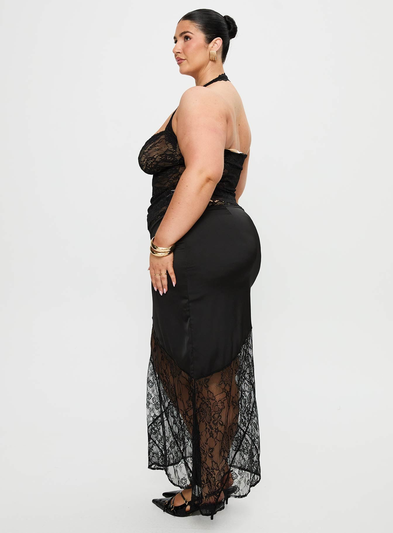 Castelli Lace Maxi Skirt Black Curve - Image 4