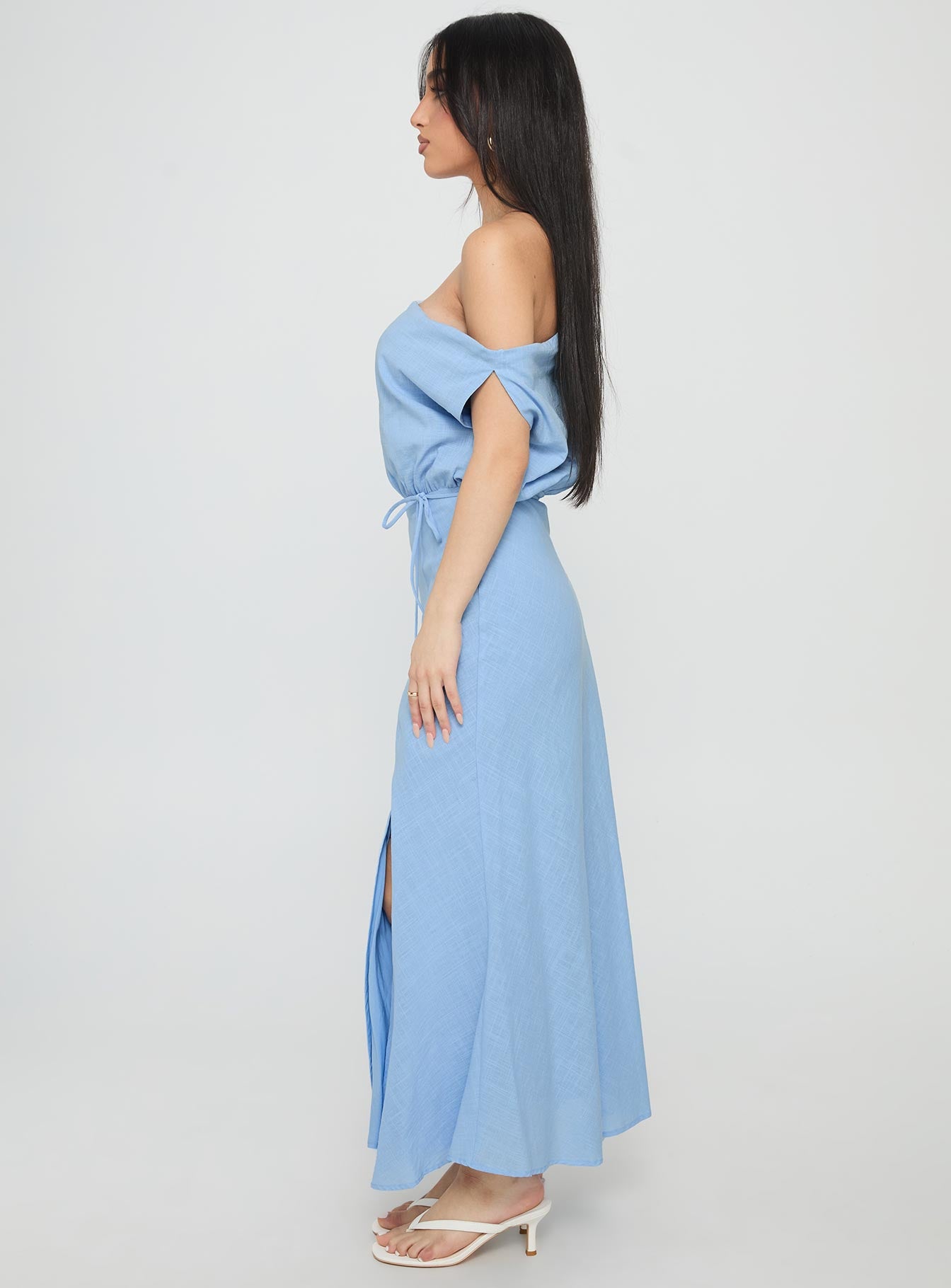 Frangelica Off The Shoulder Maxi Dress Light Blue - Image 3