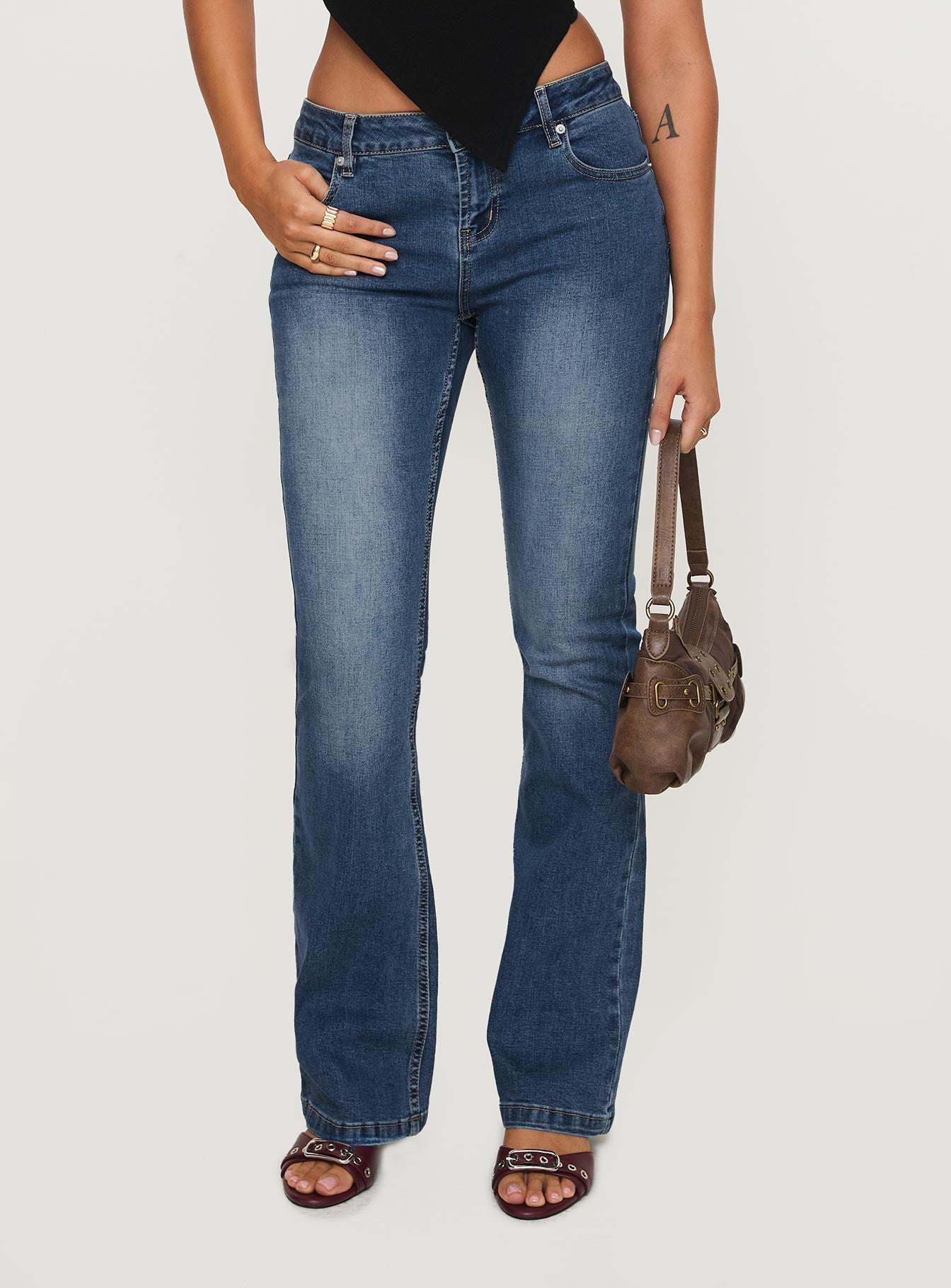 Alternative view of Bethany Low Rise Bootleg Jeans Mid Wash
