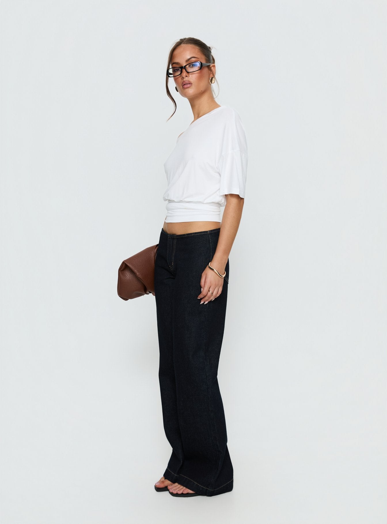Buenos No Waist Low Rise Straight Leg Jeans Raw Denim - Image 4