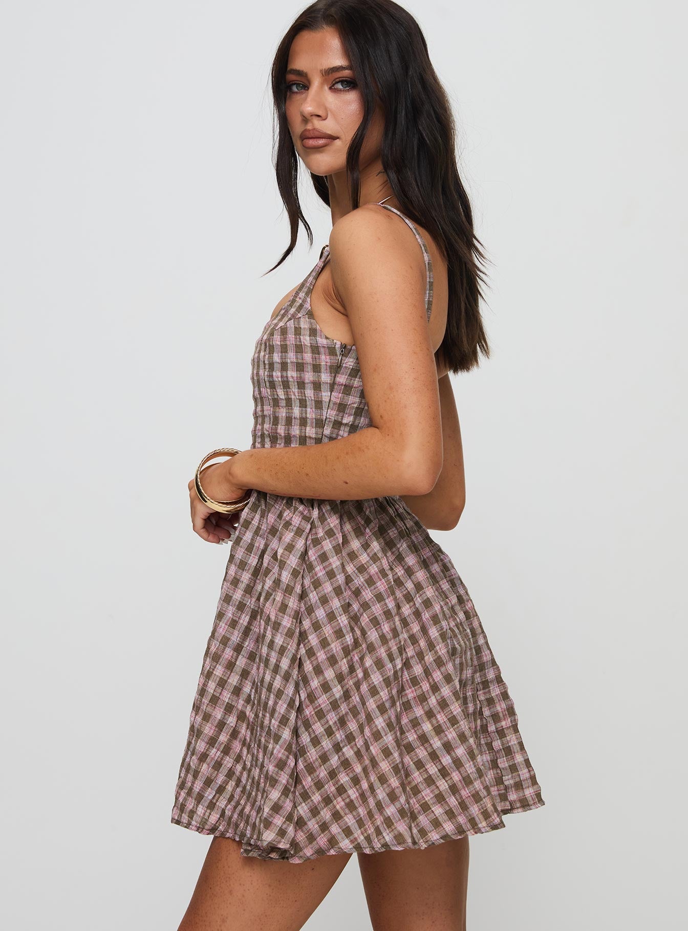 Cartmel Mini Dress Brown / Pink - Image 4