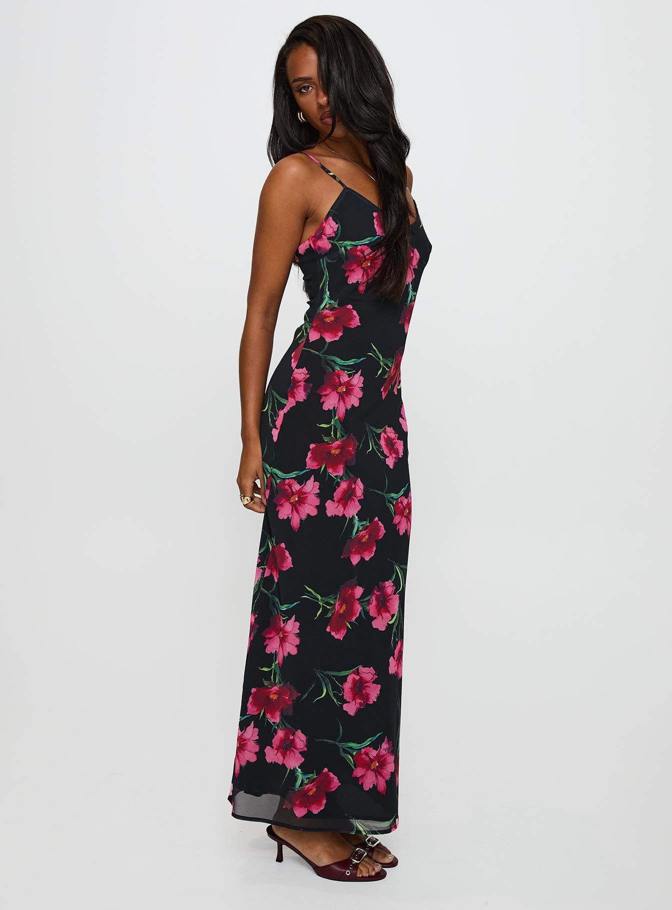 Emorie Bias Cut Maxi Dress Multi Floral - Image 3