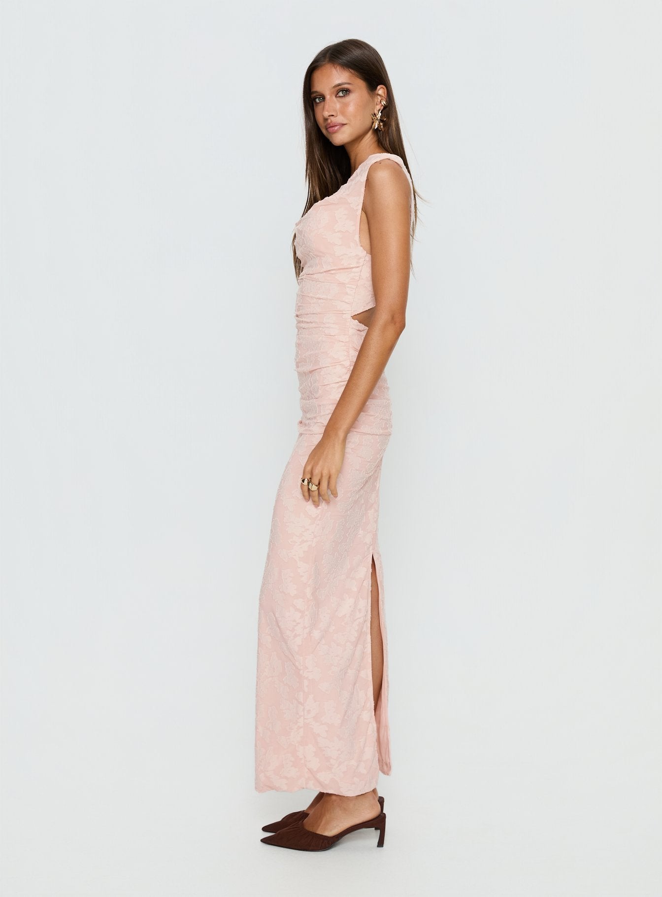 Kristeen Cowl Neck Maxi Dress Blush Pink - Image 4