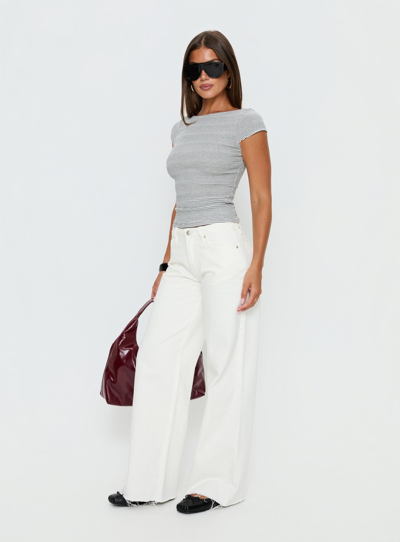 Darla Low Rise Straight Leg Jean White - Image 4