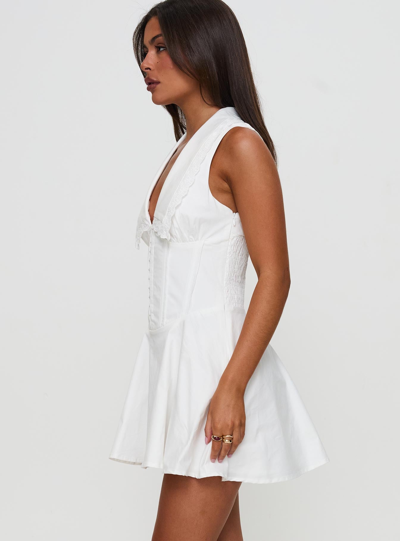 Haworth Mini Dress White - Image 4