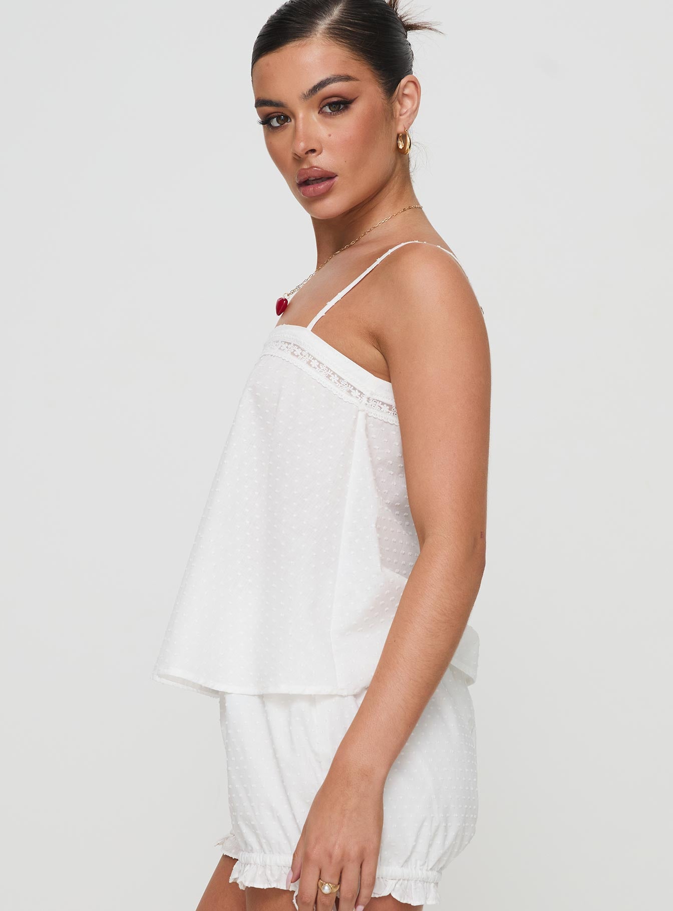 Invisible String Lace Sleep Top White - Image 4