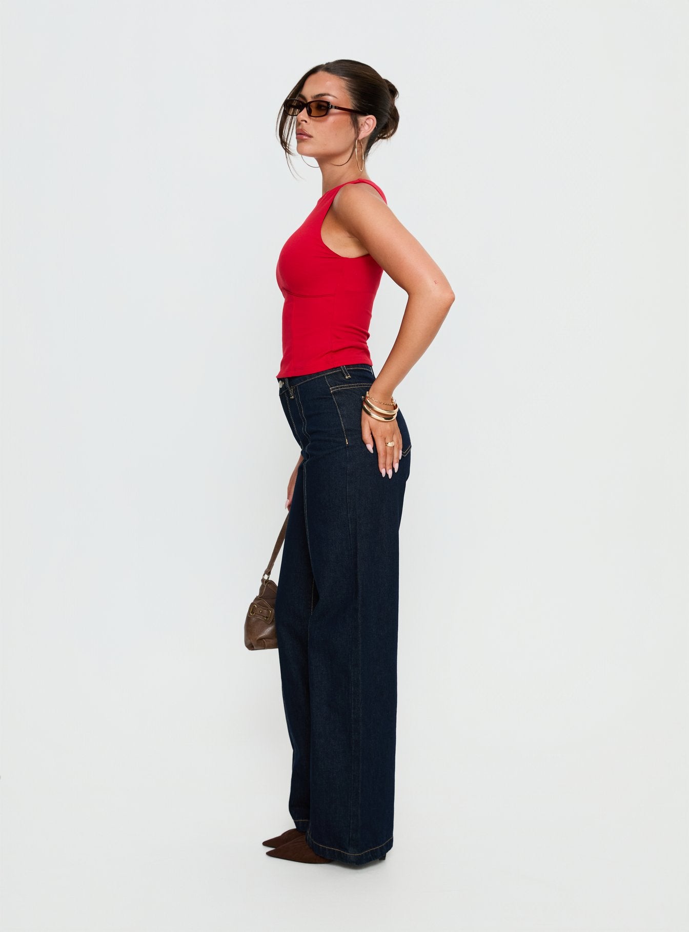 Cadance High Rise Straight Leg Jeans Indigo - Image 3