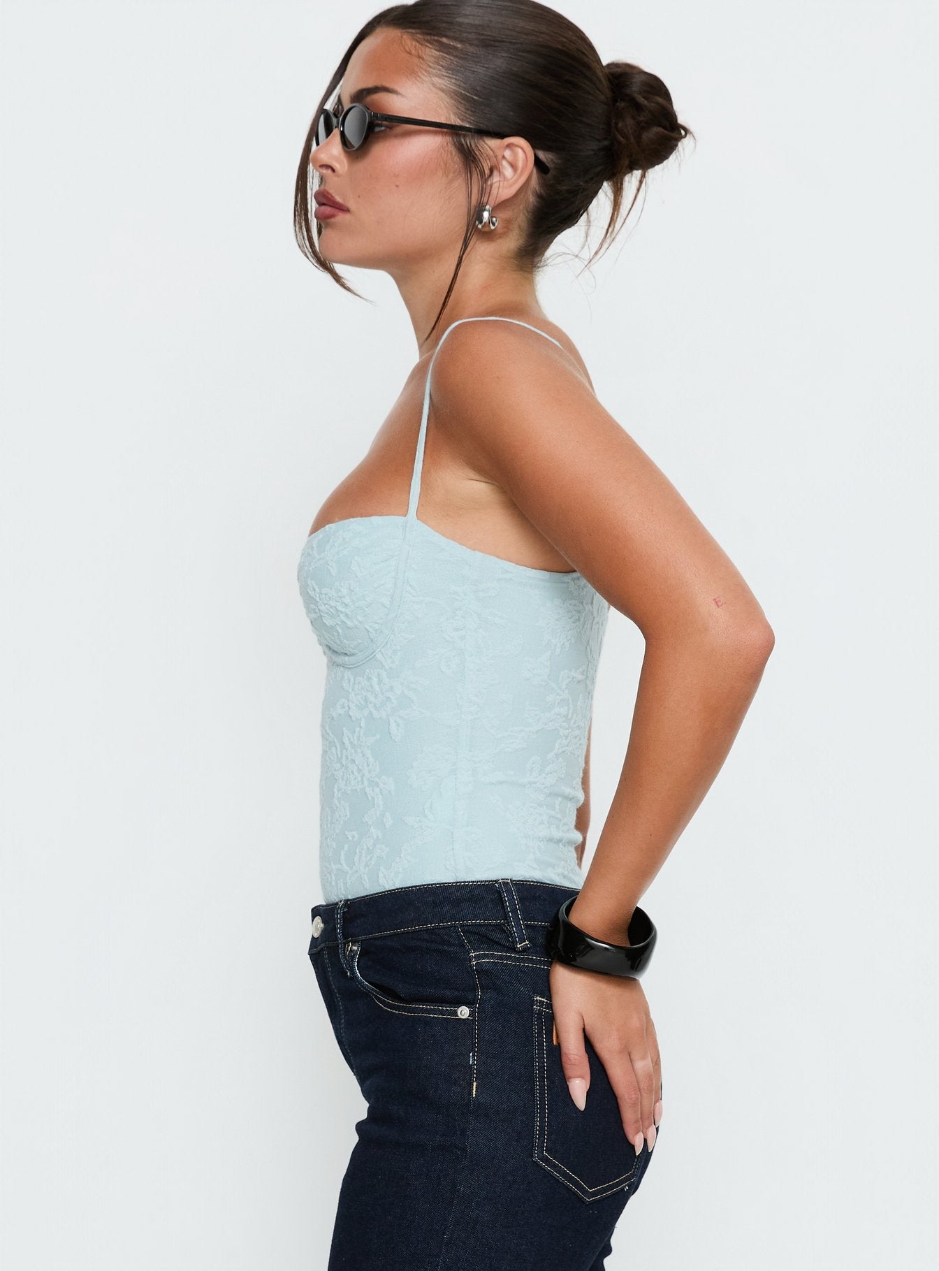 Alorah Textured Bodysuit Blue - Image 4