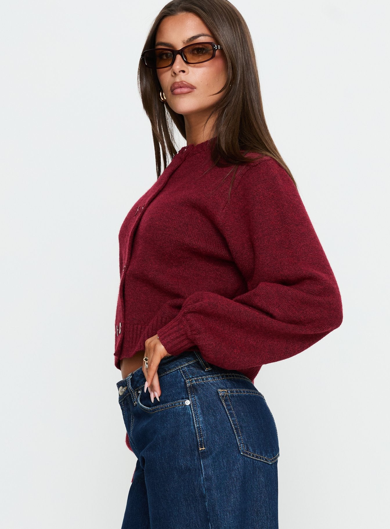 Kammi Button Up Cardigan Red - Image 4