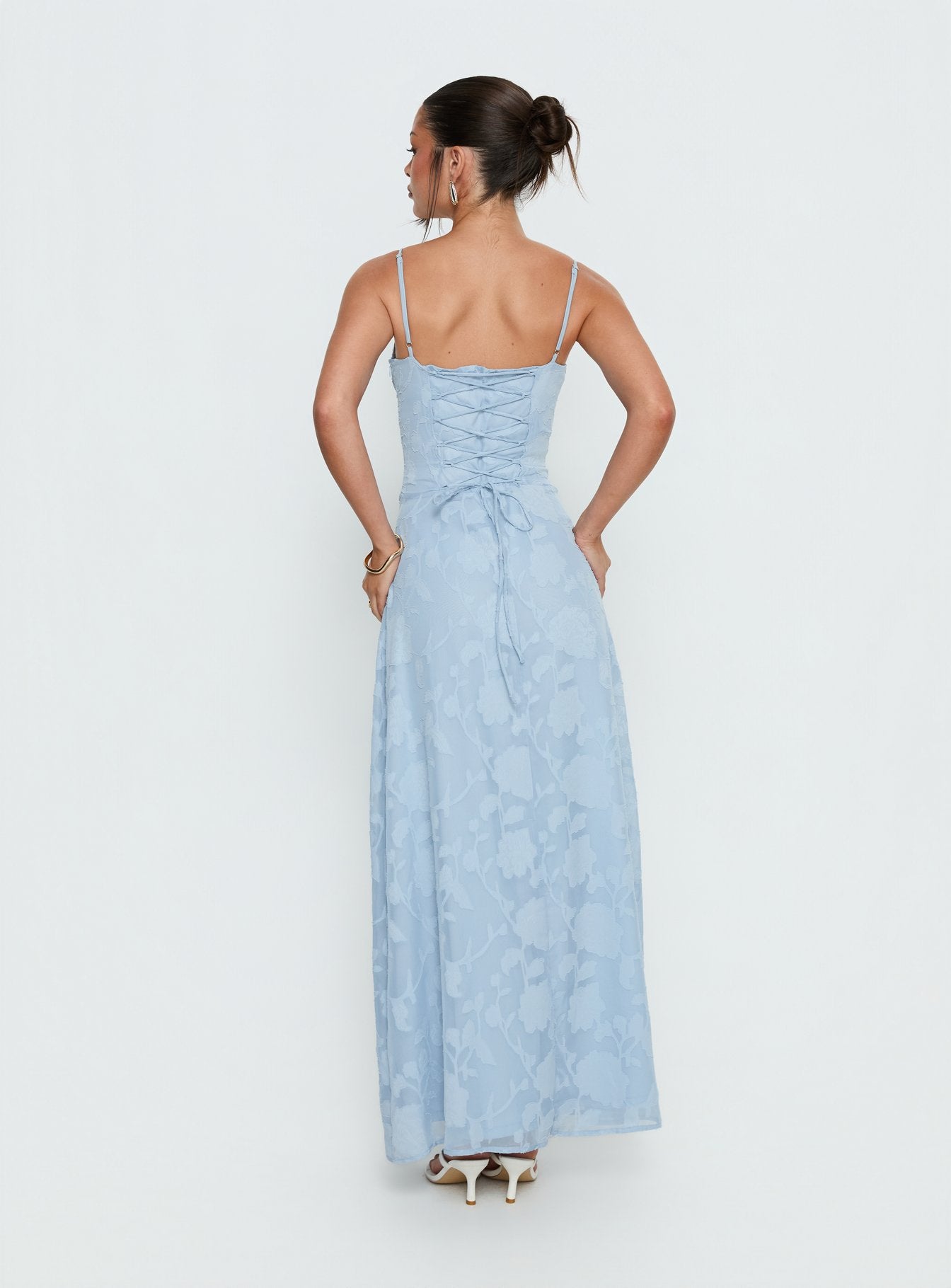 Members Only Maxi Dress Blue Burnout - Image 4