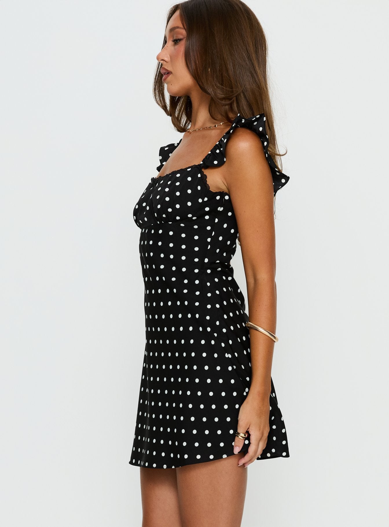 Beacall Mini Dress Black Polka Dot - Image 4