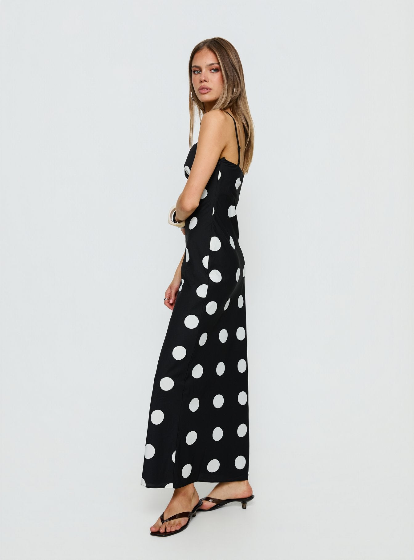 Avienna Maxi Dress Black Polka Dot - Image 3