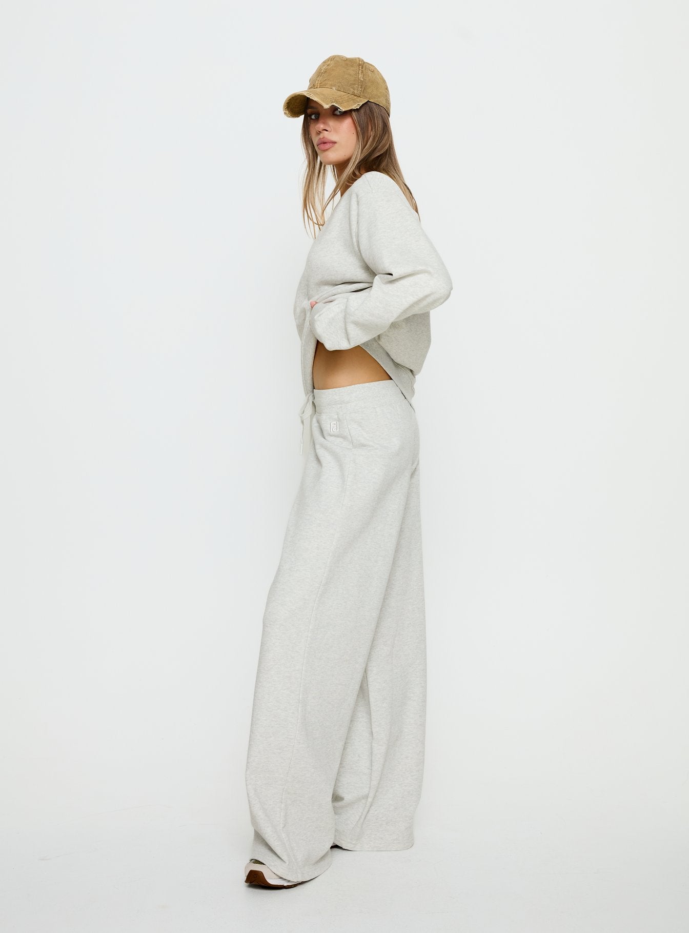 Dodie Wide Leg Pants Grey Marle - Image 4