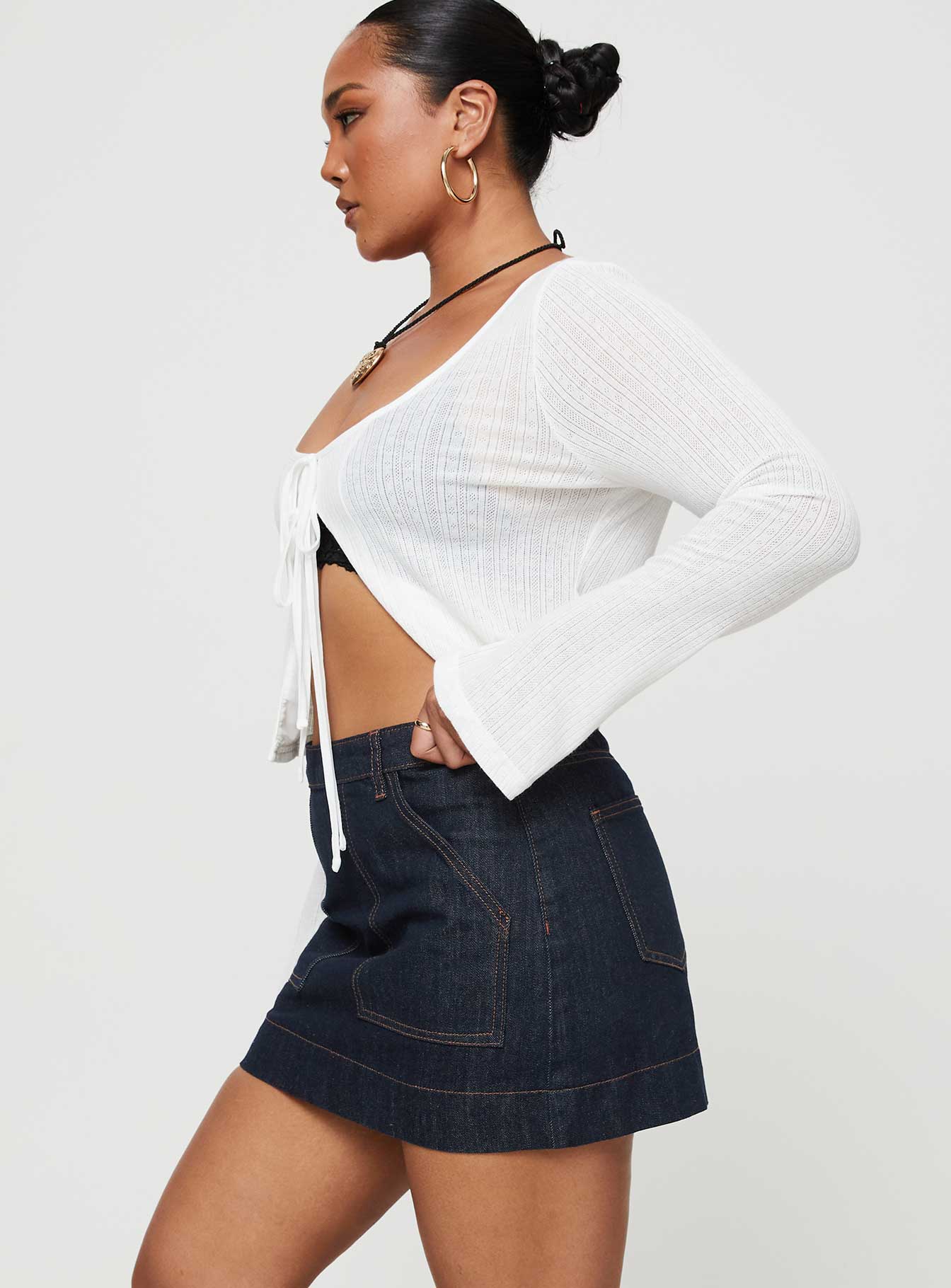 Hughes Mini Skirt Dark Wash Denim Petite - Image 7