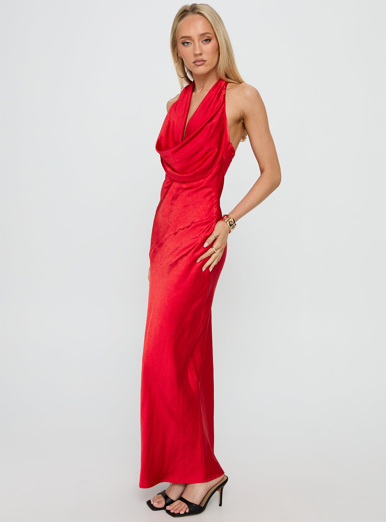 Big Deal Halter Maxi Dress Red - Image 4