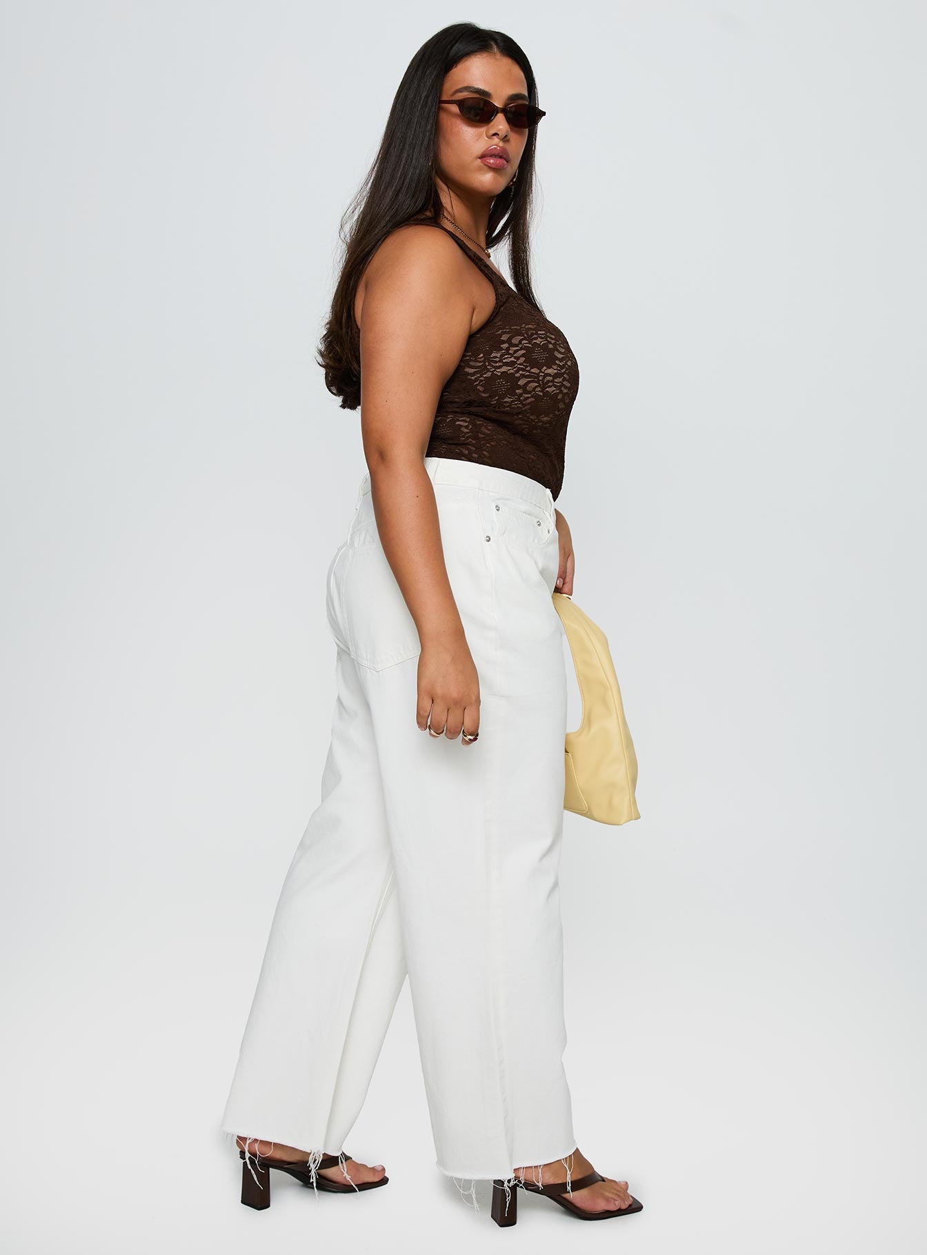 Fawcett High Rise Straight Leg Jeans White Curve - Image 4