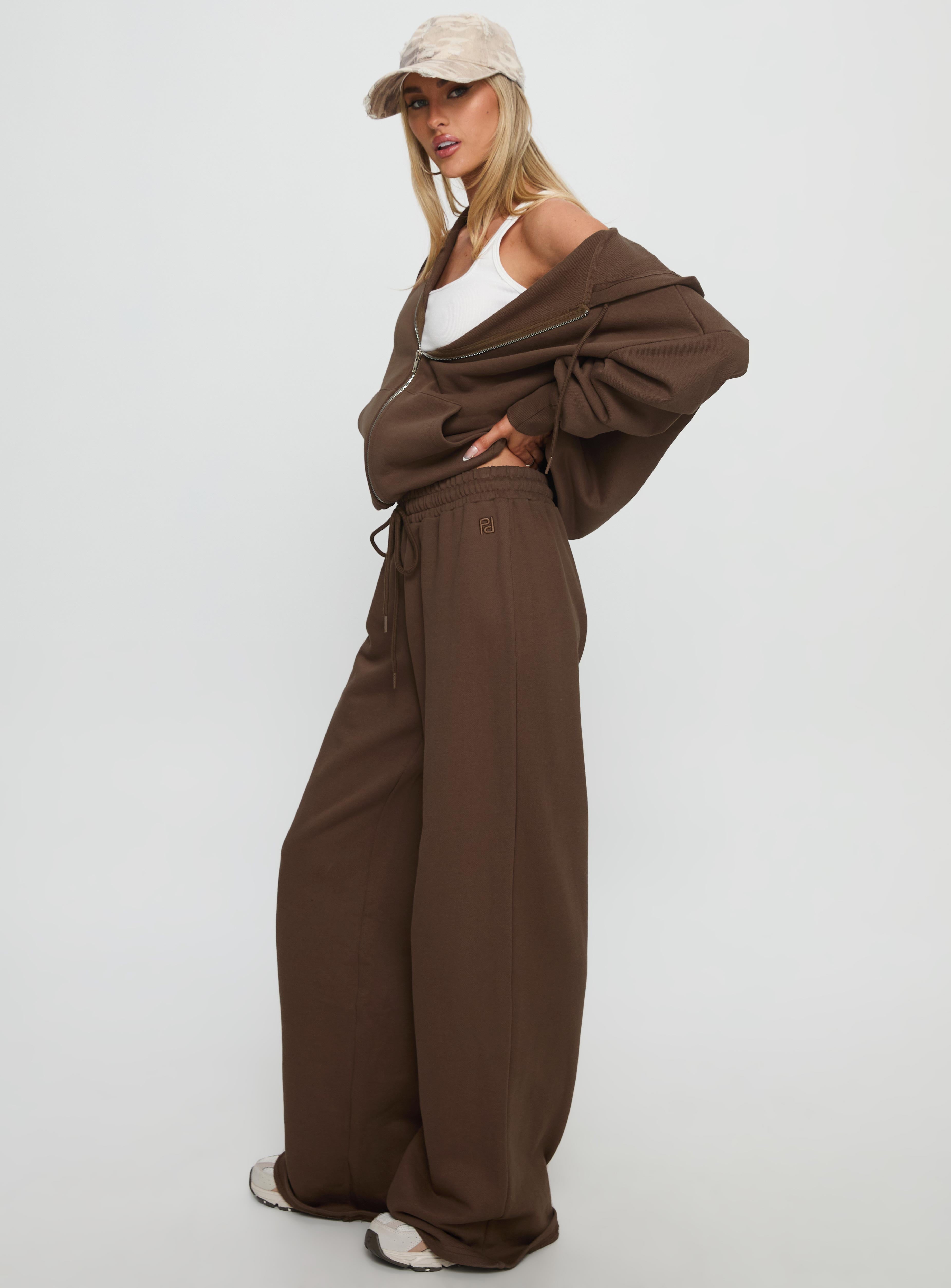 All Day Straight Leg Sweatpants Chocolate Brown - Image 4
