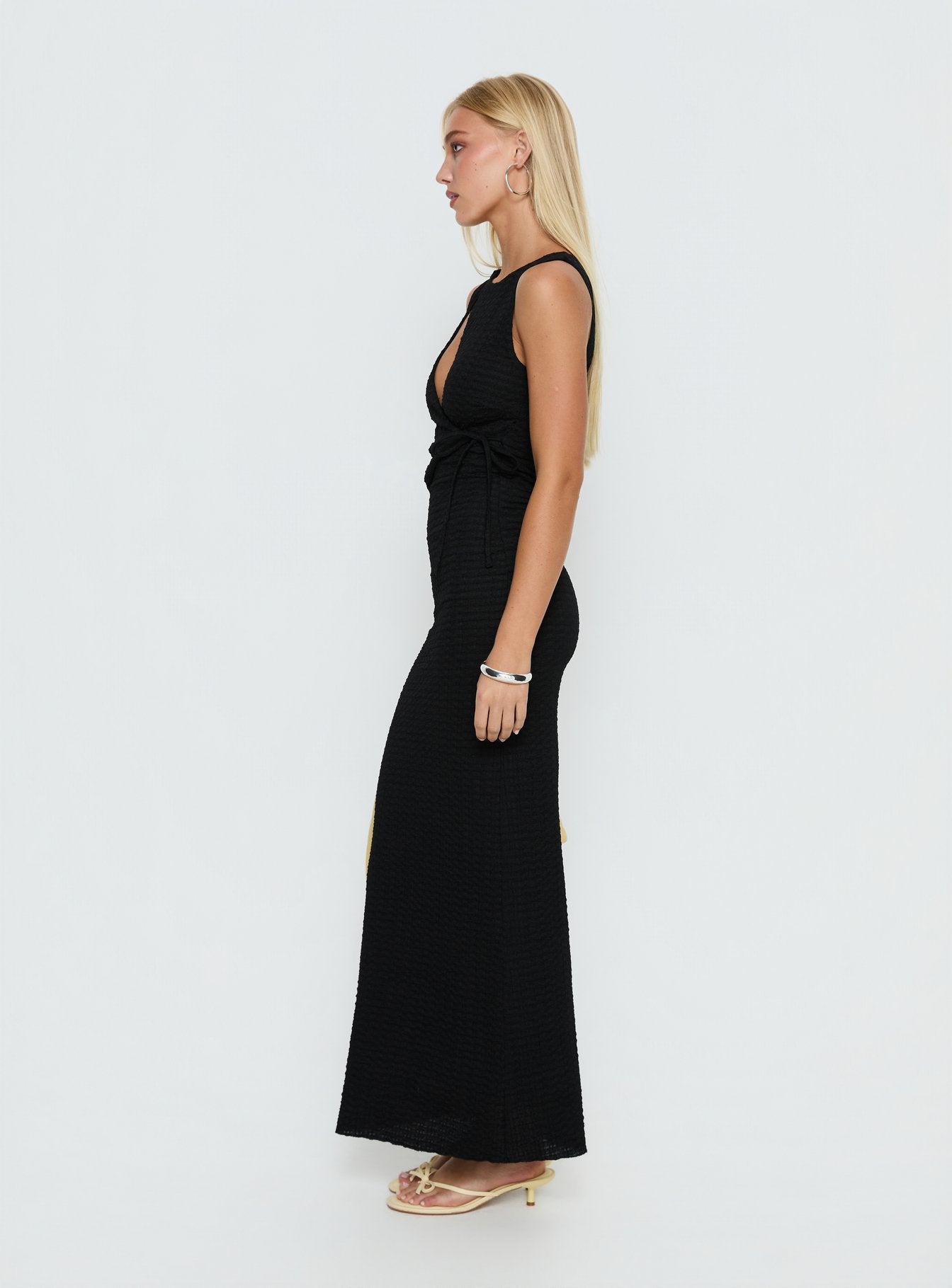 Cymone Cut Out Maxi Dress Black - Image 3