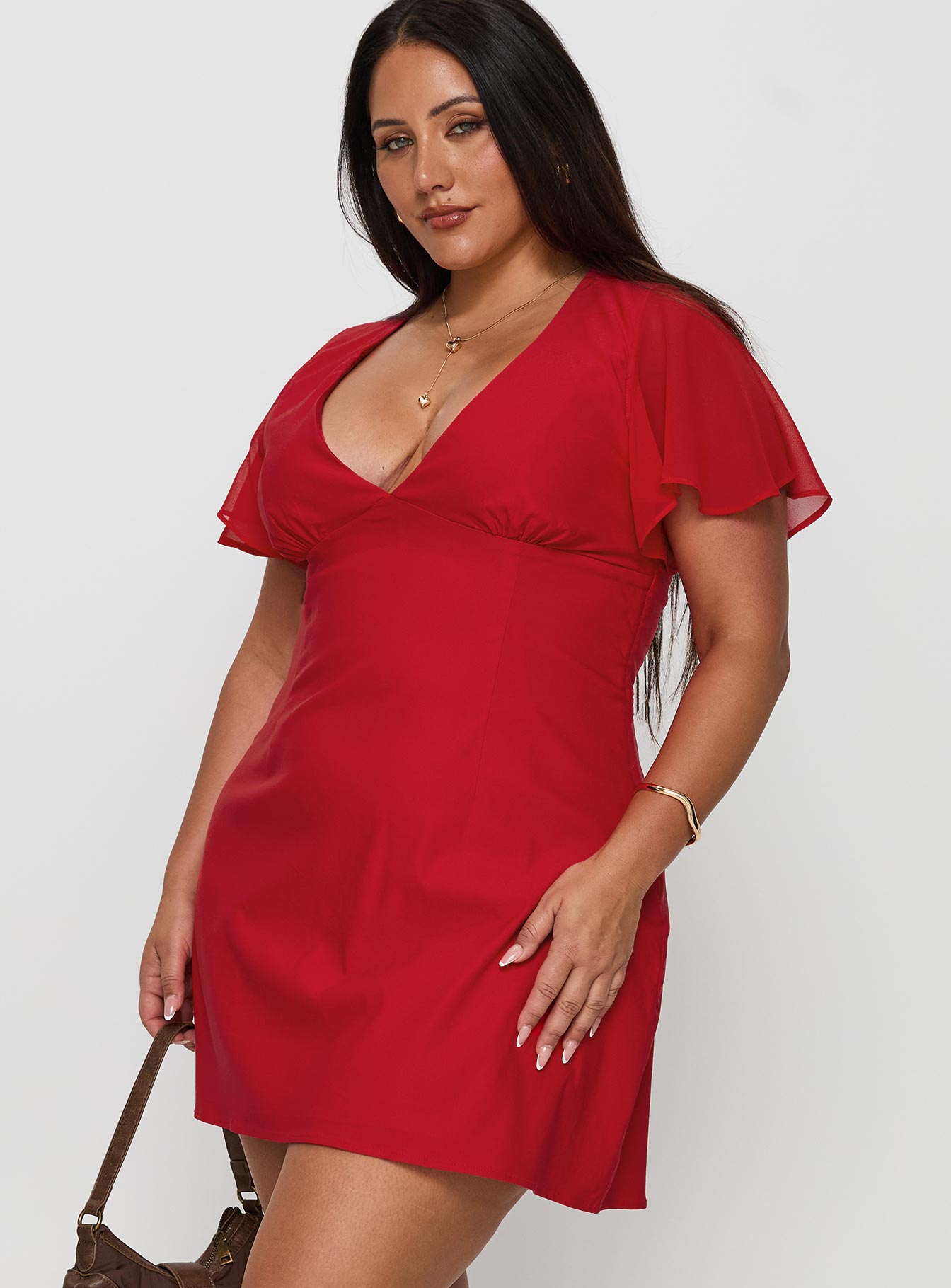 Florie Corset Mini Dress Red Curve - Image 4