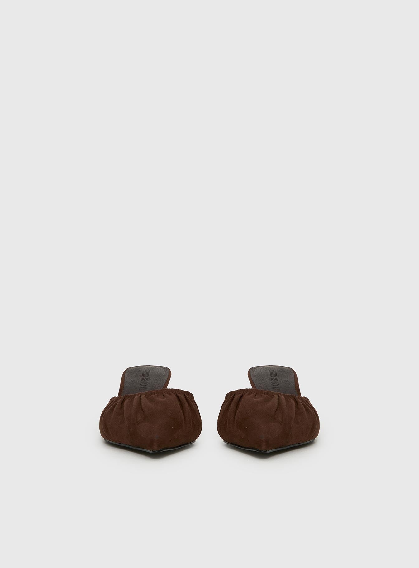 Admiration Pointed Toe Faux Suede Heels Brown - Image 3