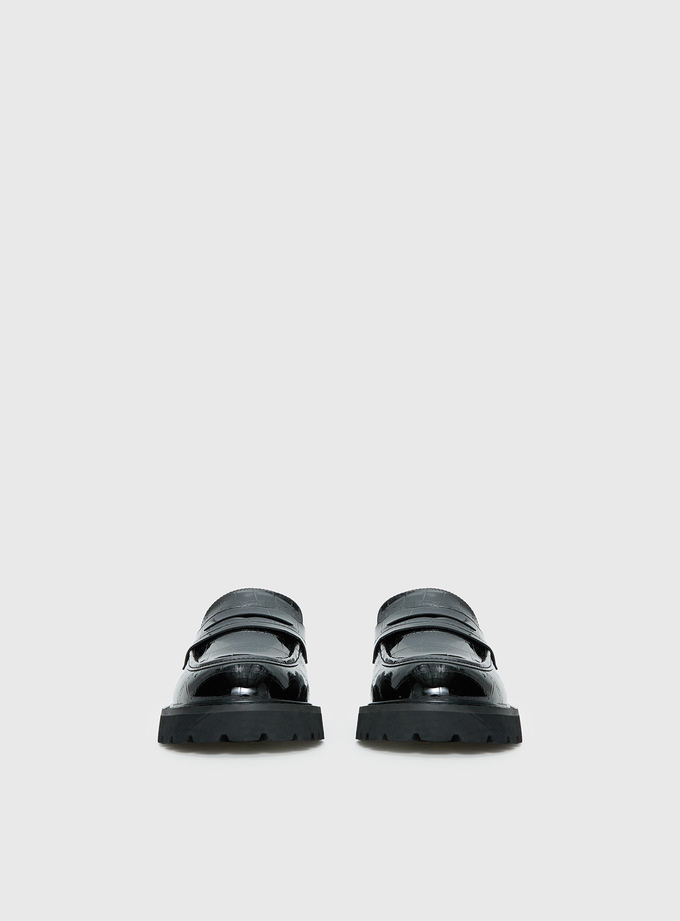 Face The Wind Faux Leather Loafers Black - Image 3