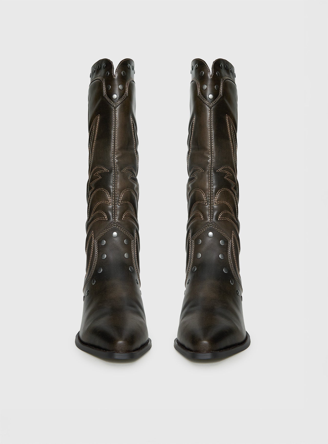 Billini Damica Cowboy Boots Washed Brown - Image 3