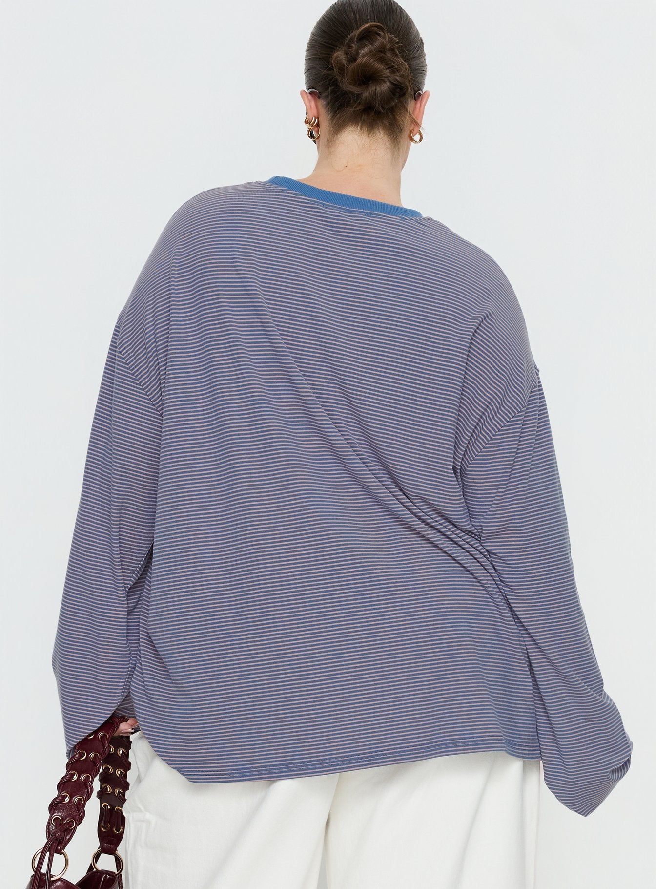Marlah Long Sleeve Top Blue Stripe Curve - Image 5
