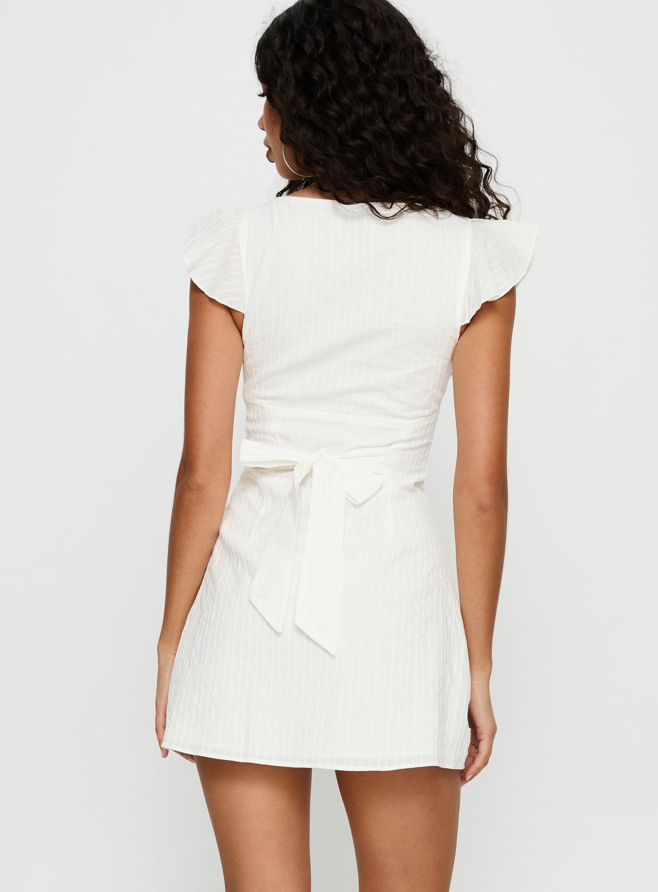 I Guess So Cotton Mini Dress White - Image 5