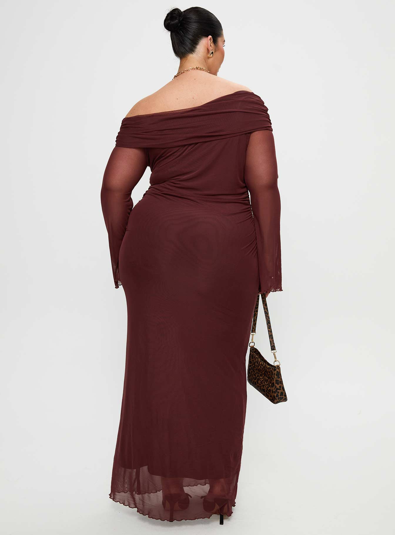 Consideration Long Sleeve Maxi Dress Chocolate Curve - Image 5