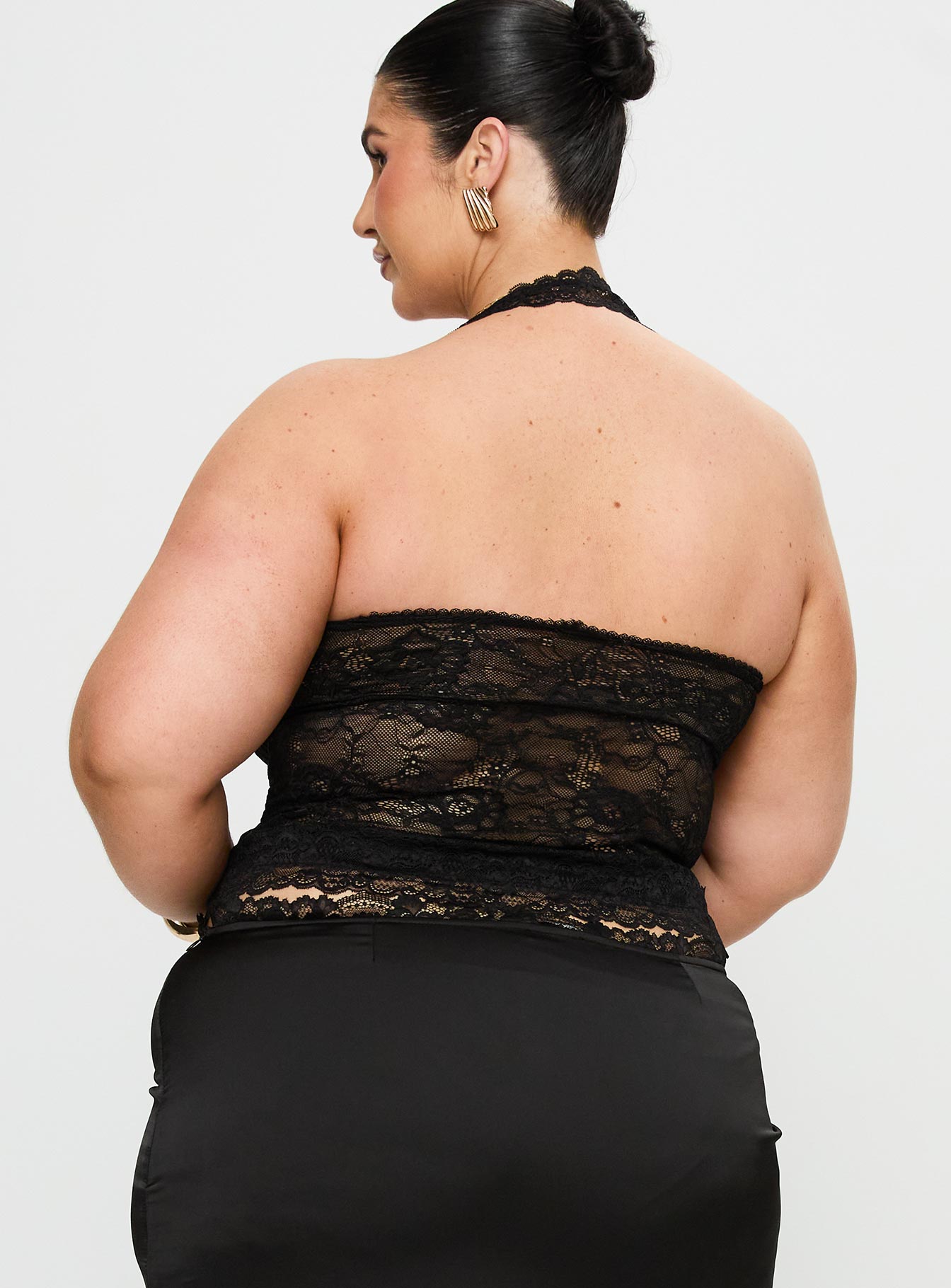 Fantasize Lace Halter Top Black Curve - Image 5