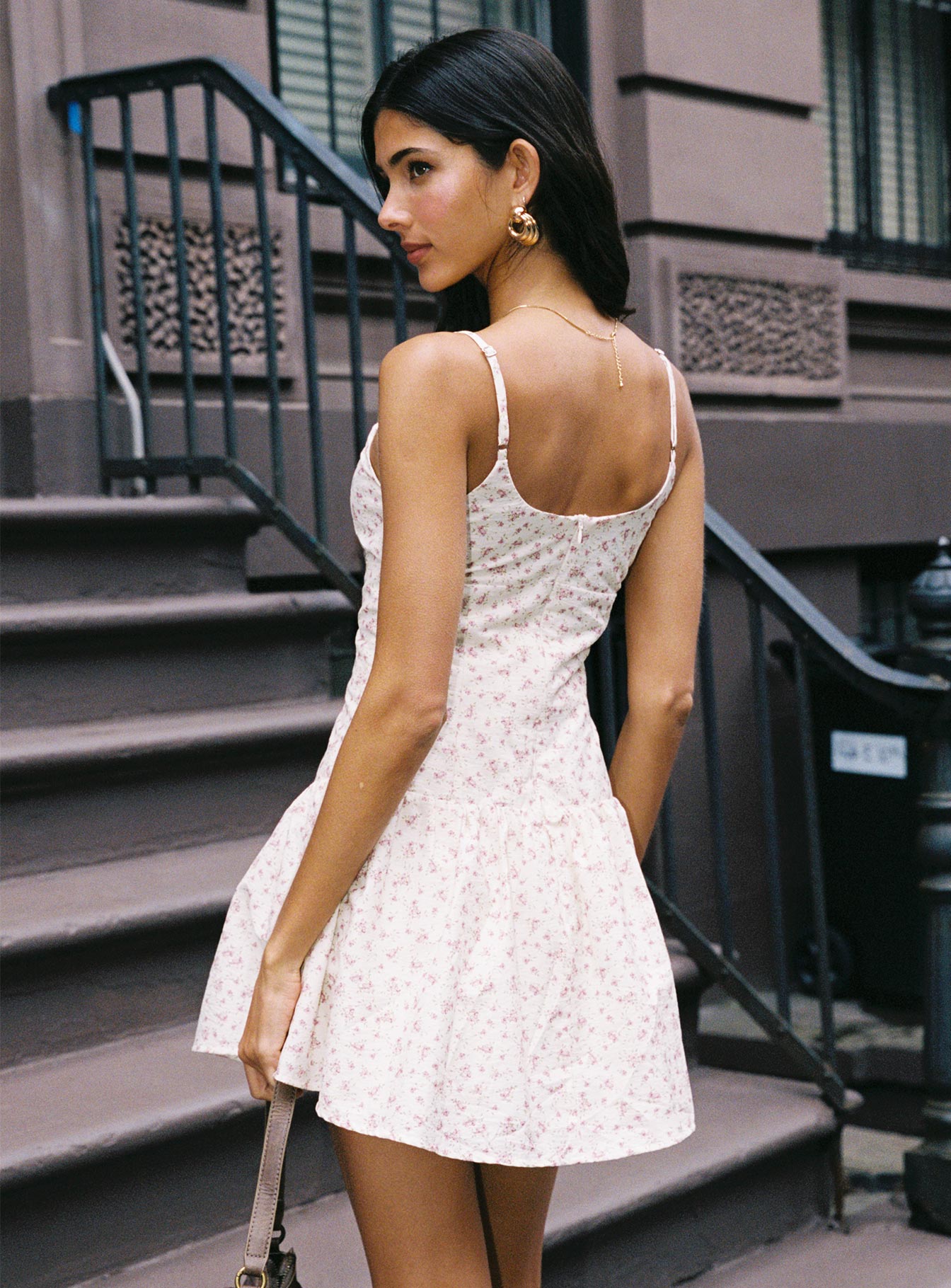 Joanie Drop Waist Mini Dress Floral Multi - Image 4