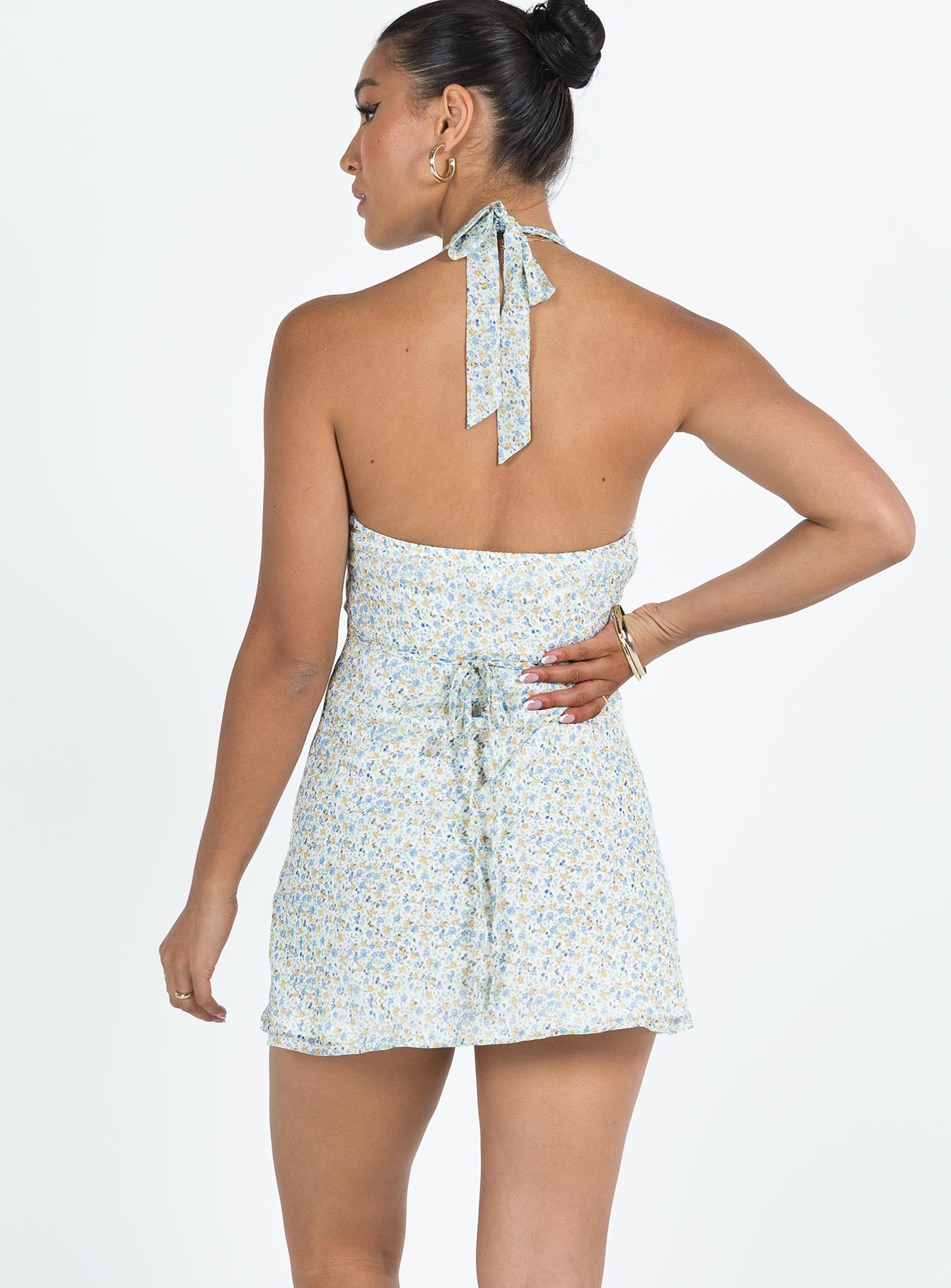 Ladlin Mini Dress Yellow Floral - Image 5