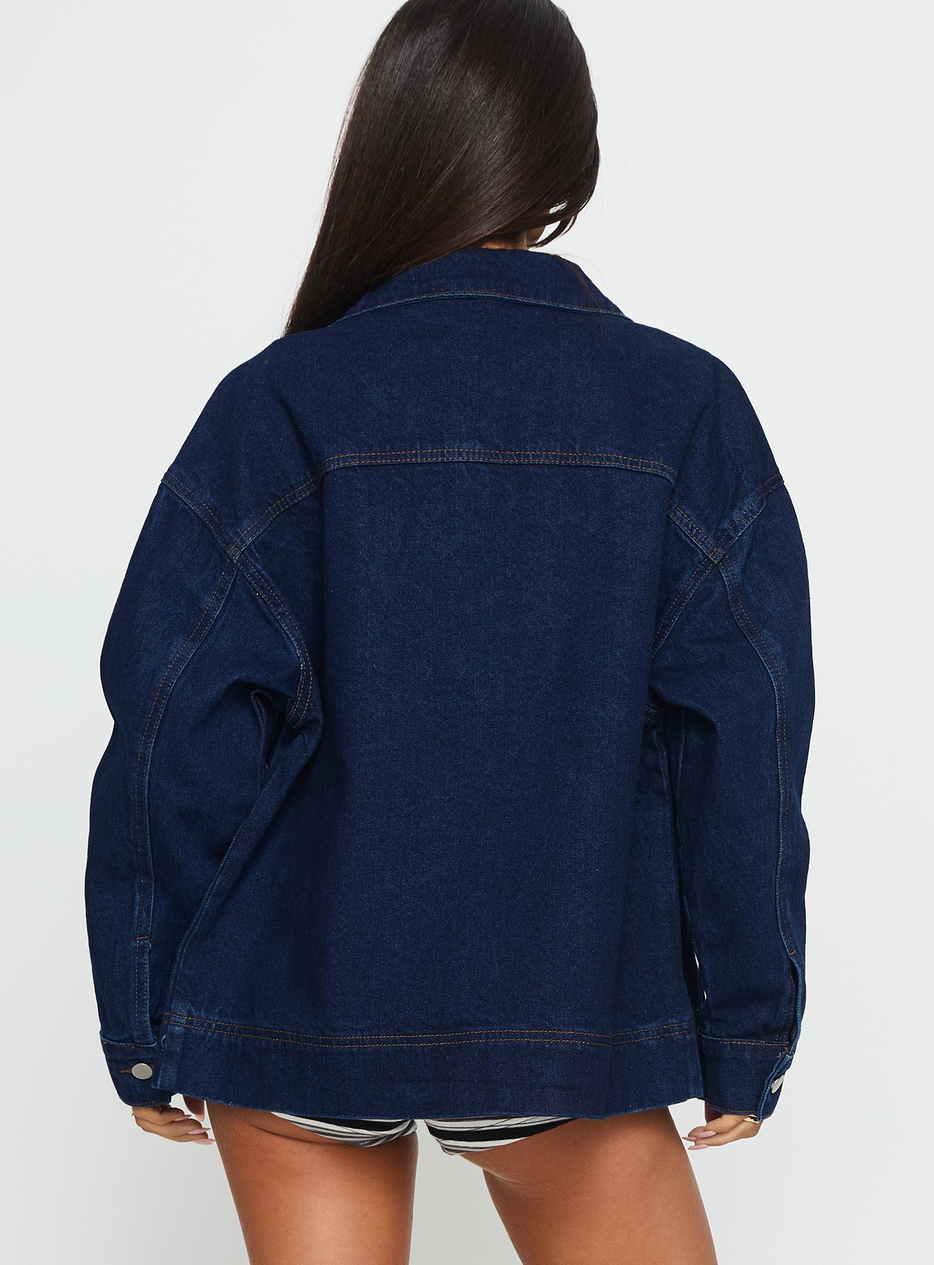 Goldsmith Denim Bomber Jacket Dark Wash - Image 4