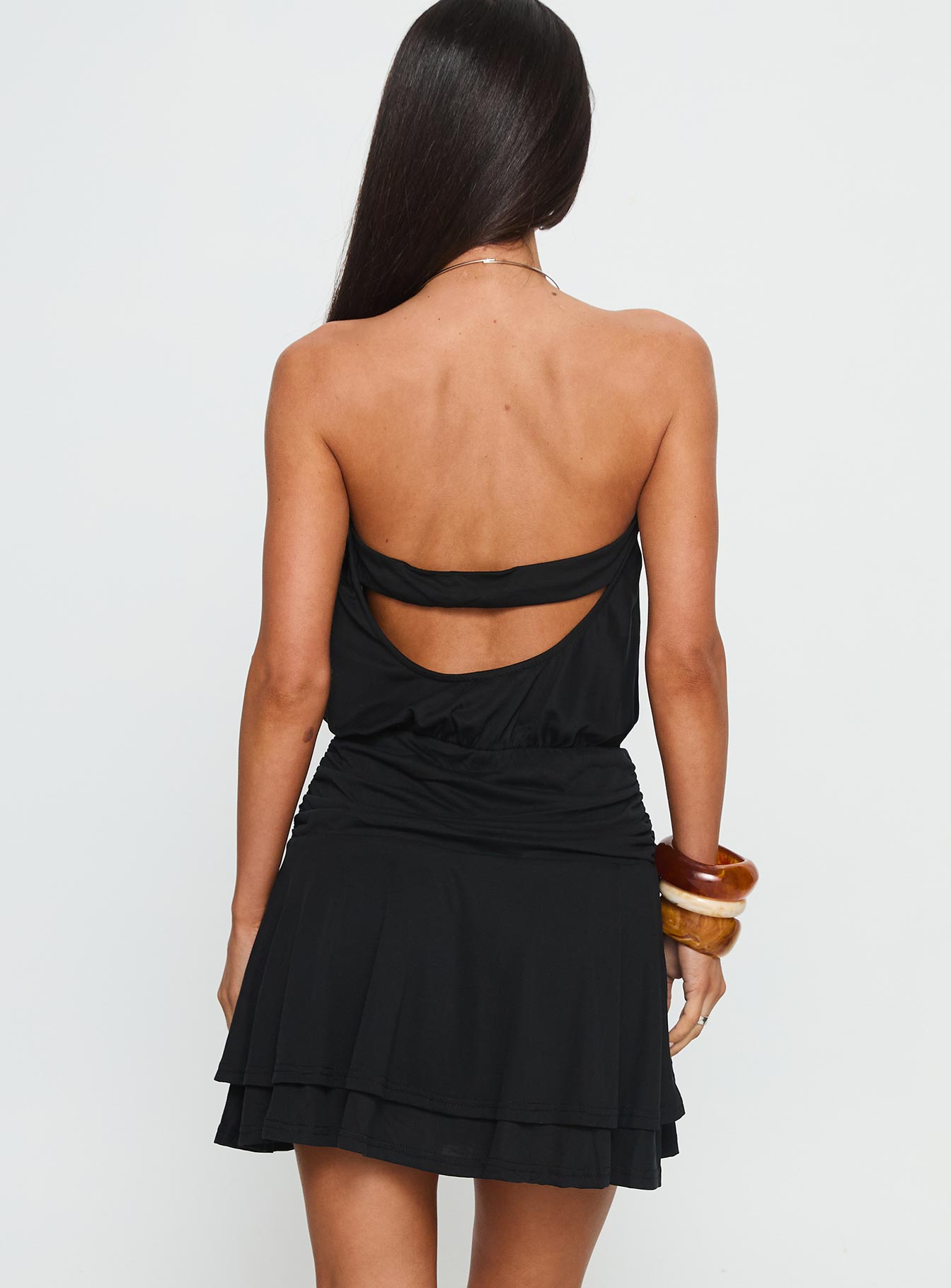 Brionne Pendant Detail Mini Dress Black - Image 5