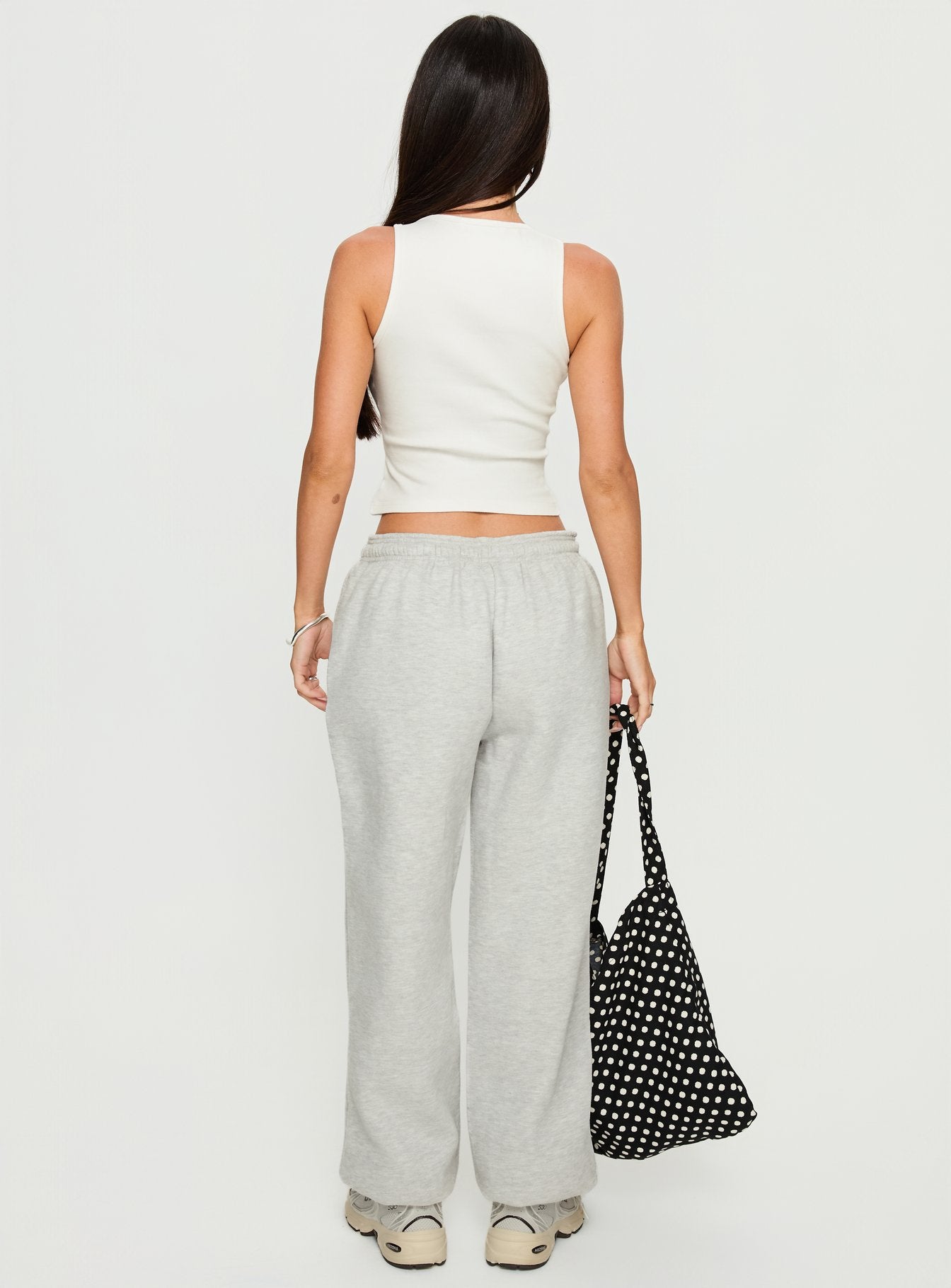 Caspa Dream Fleece Oversized Ankle Cuff Jogger Grey Marle - Image 5
