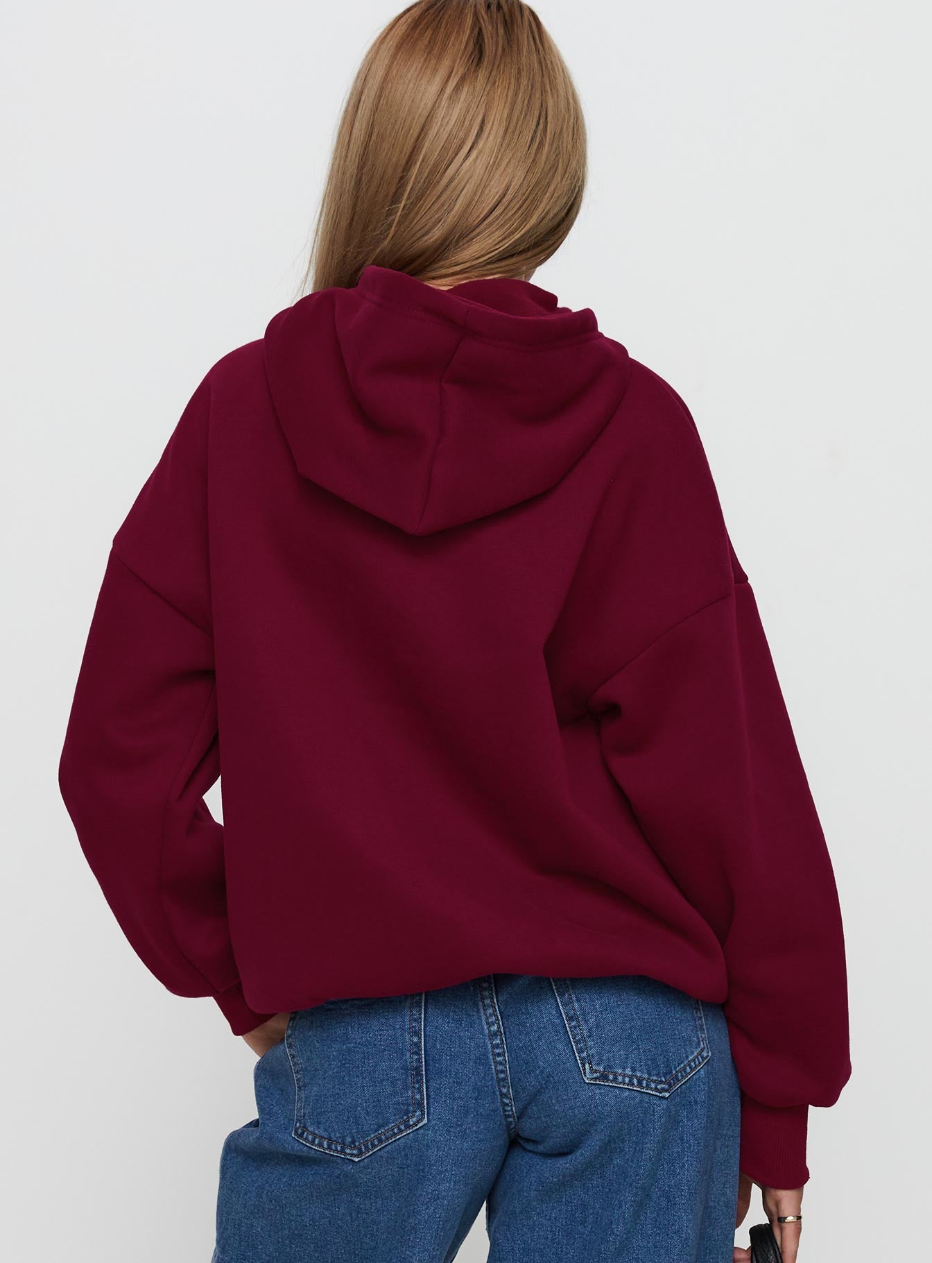 Princess Polly X Butterfly Foundation Charity Merch Hoody Wine - Image 5