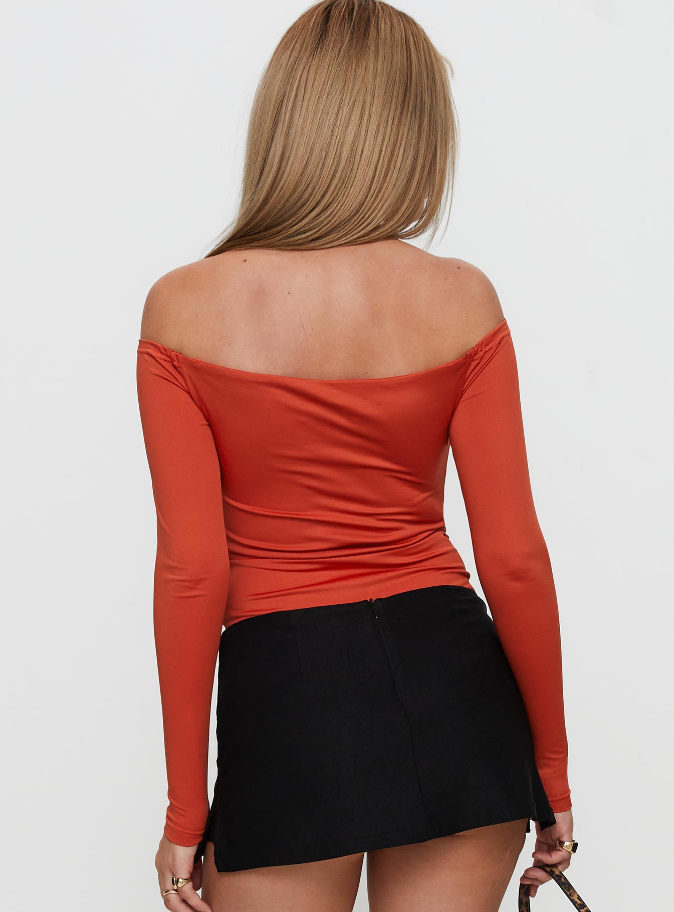 Degree Of Seperation Buckle Detail Long Sleeve Bodysuit Orange - Image 4