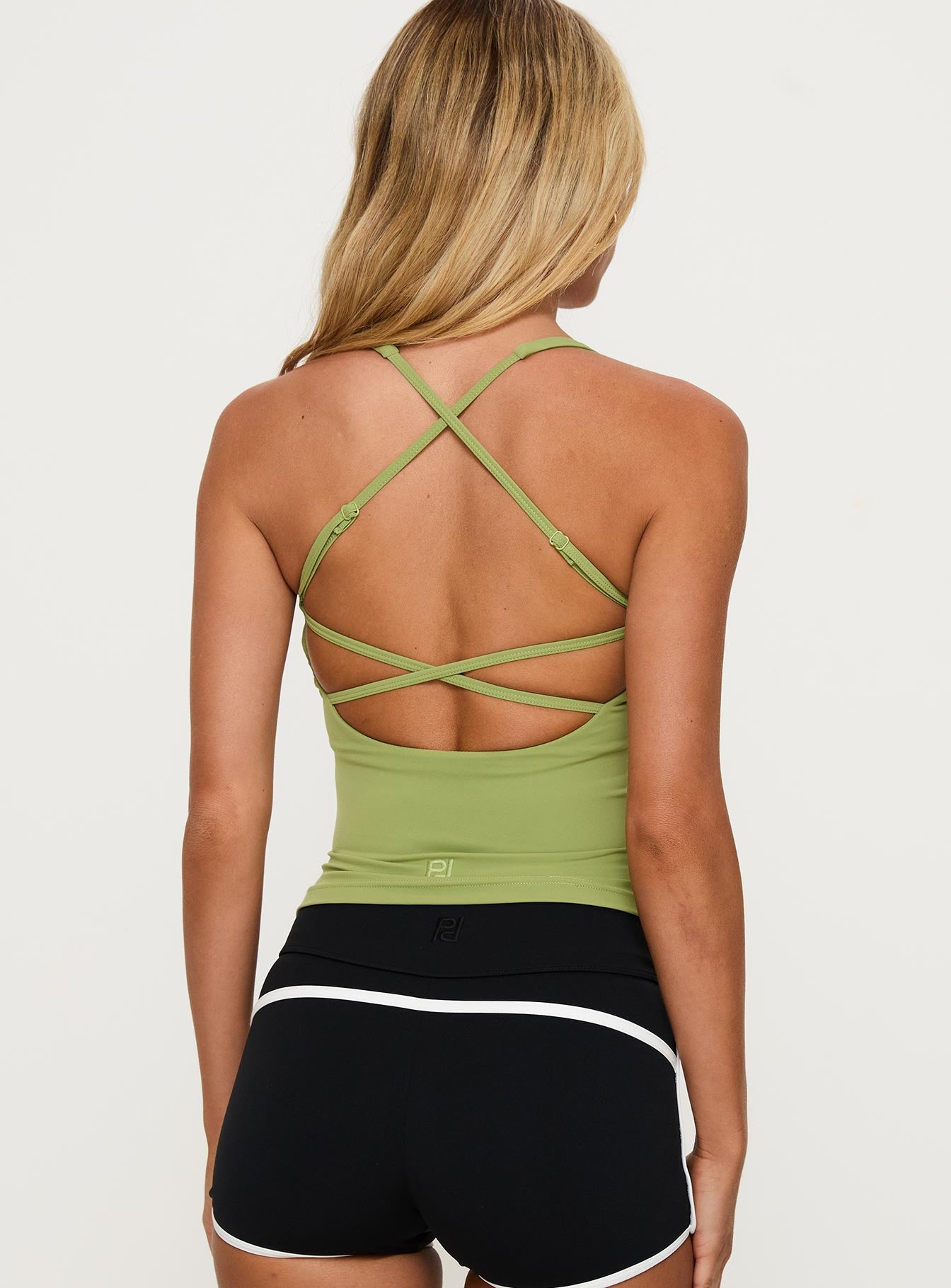 Layup Active Longline Cross Back Top Green - Image 5