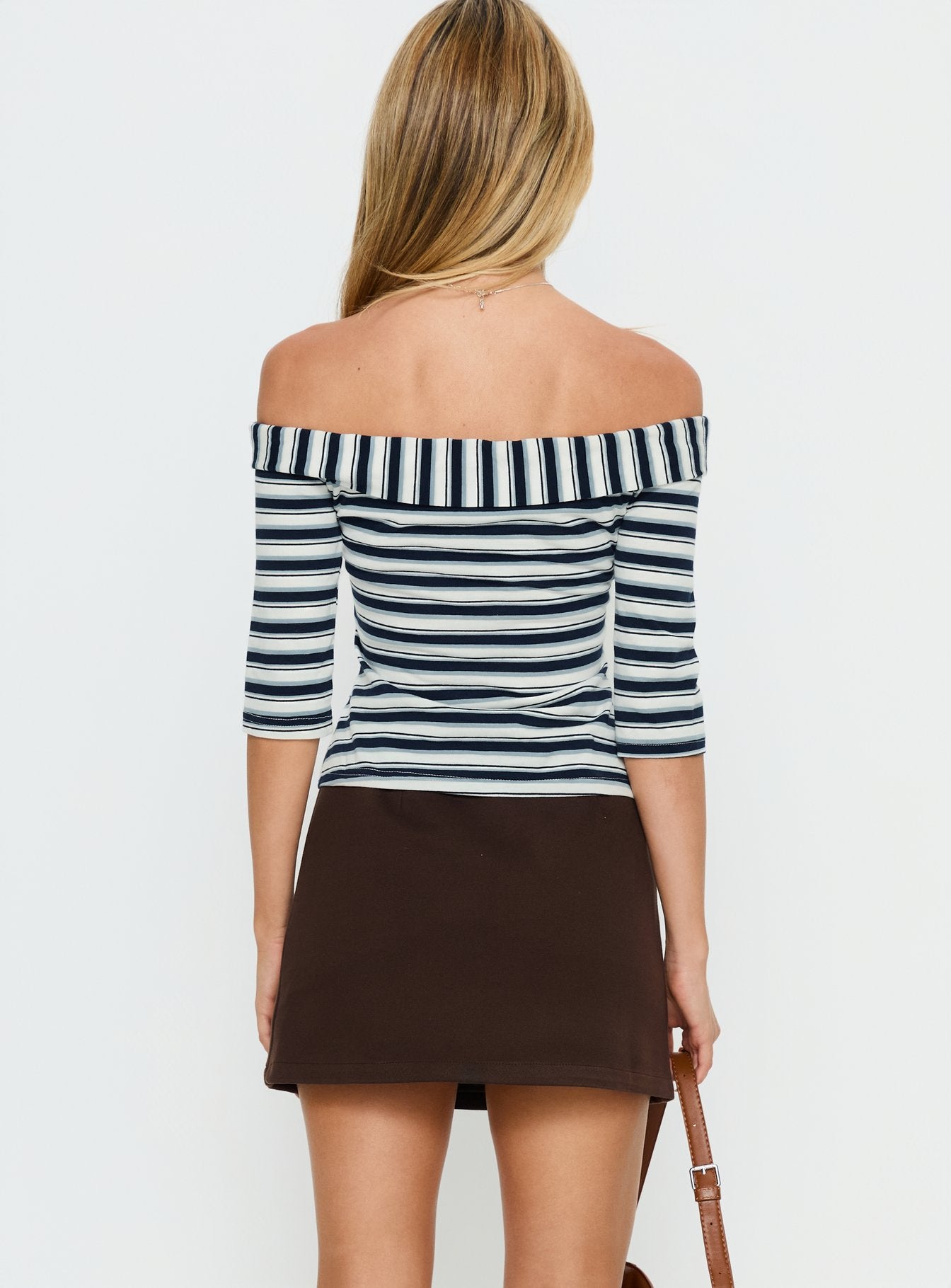 Dinnie Faux Suede Mini Skirt Brown - Image 4