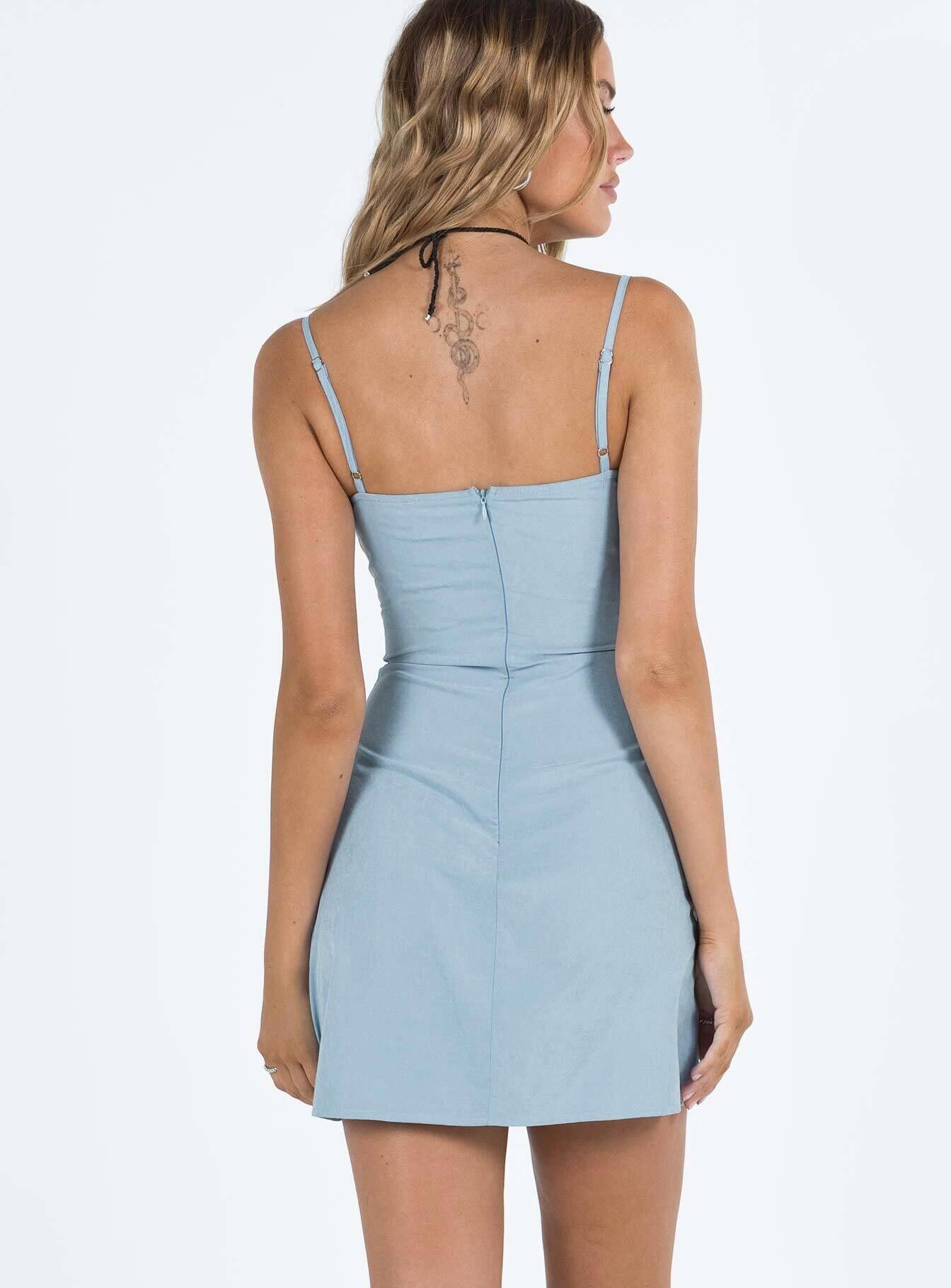 Kenzie Mini Dress Dusty Blue - Image 5