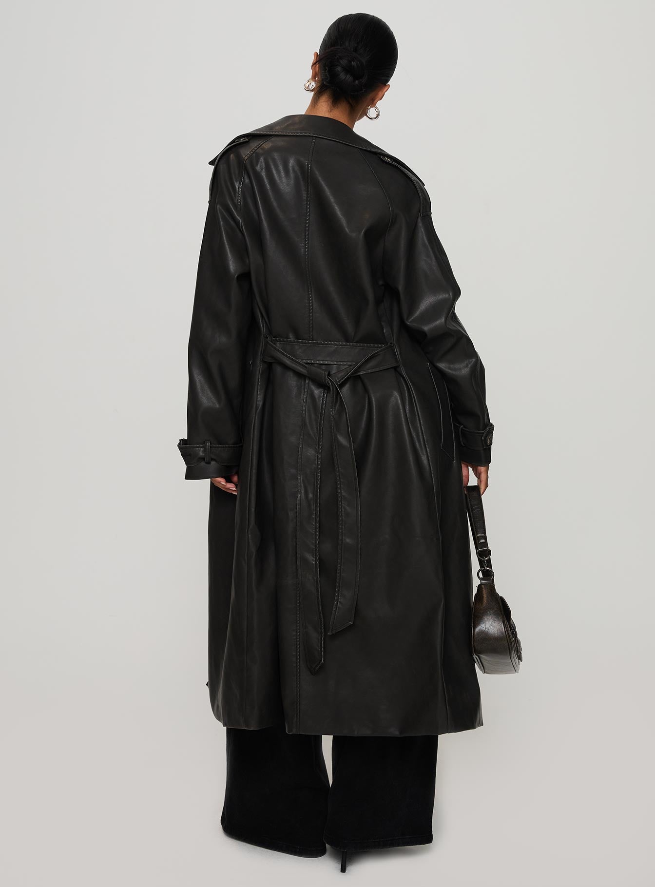 Day To Night Faux Leather Jacket Washed Black - Image 4