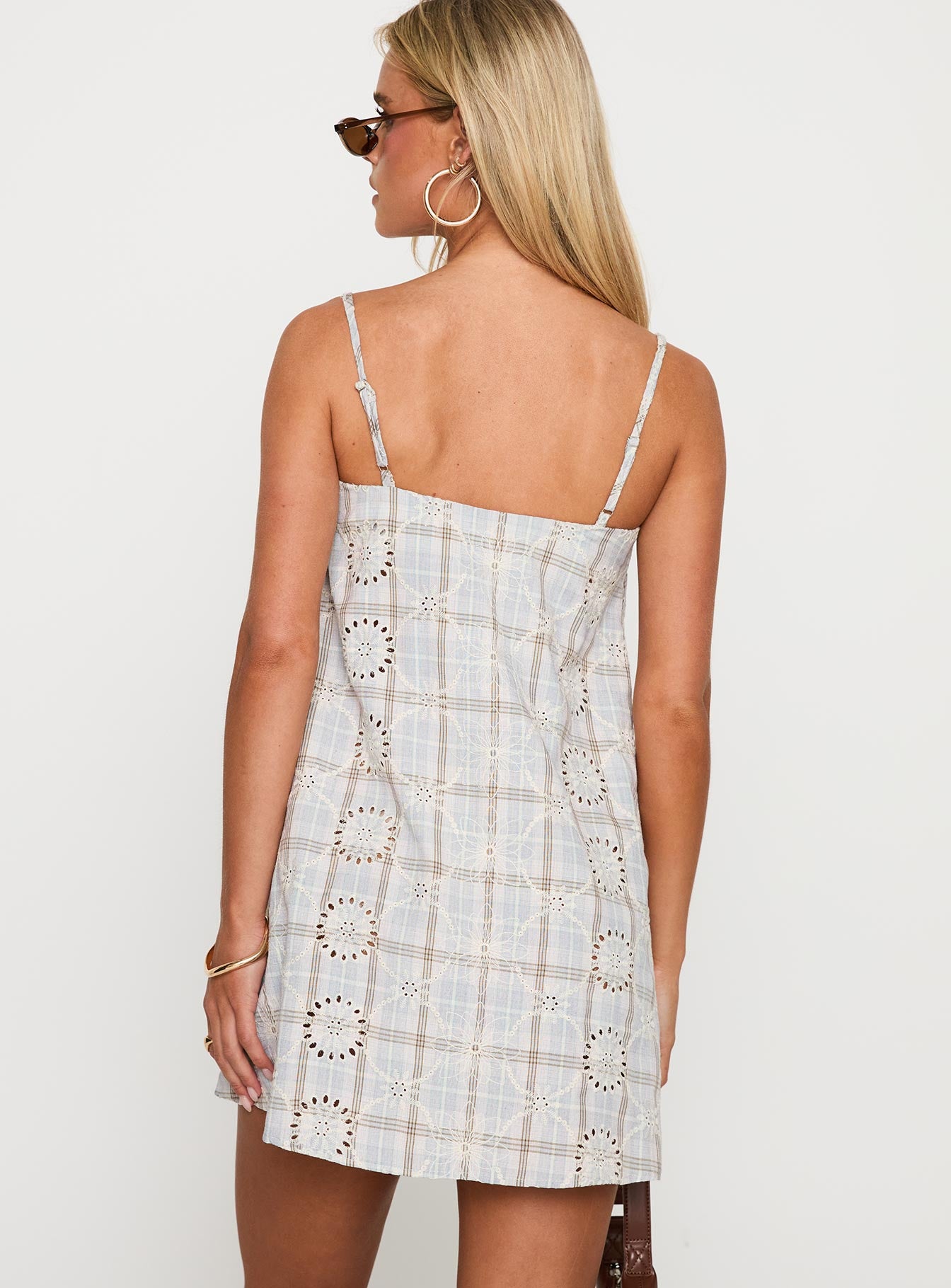 Belong Together Mini Dress Blue Check - Image 5