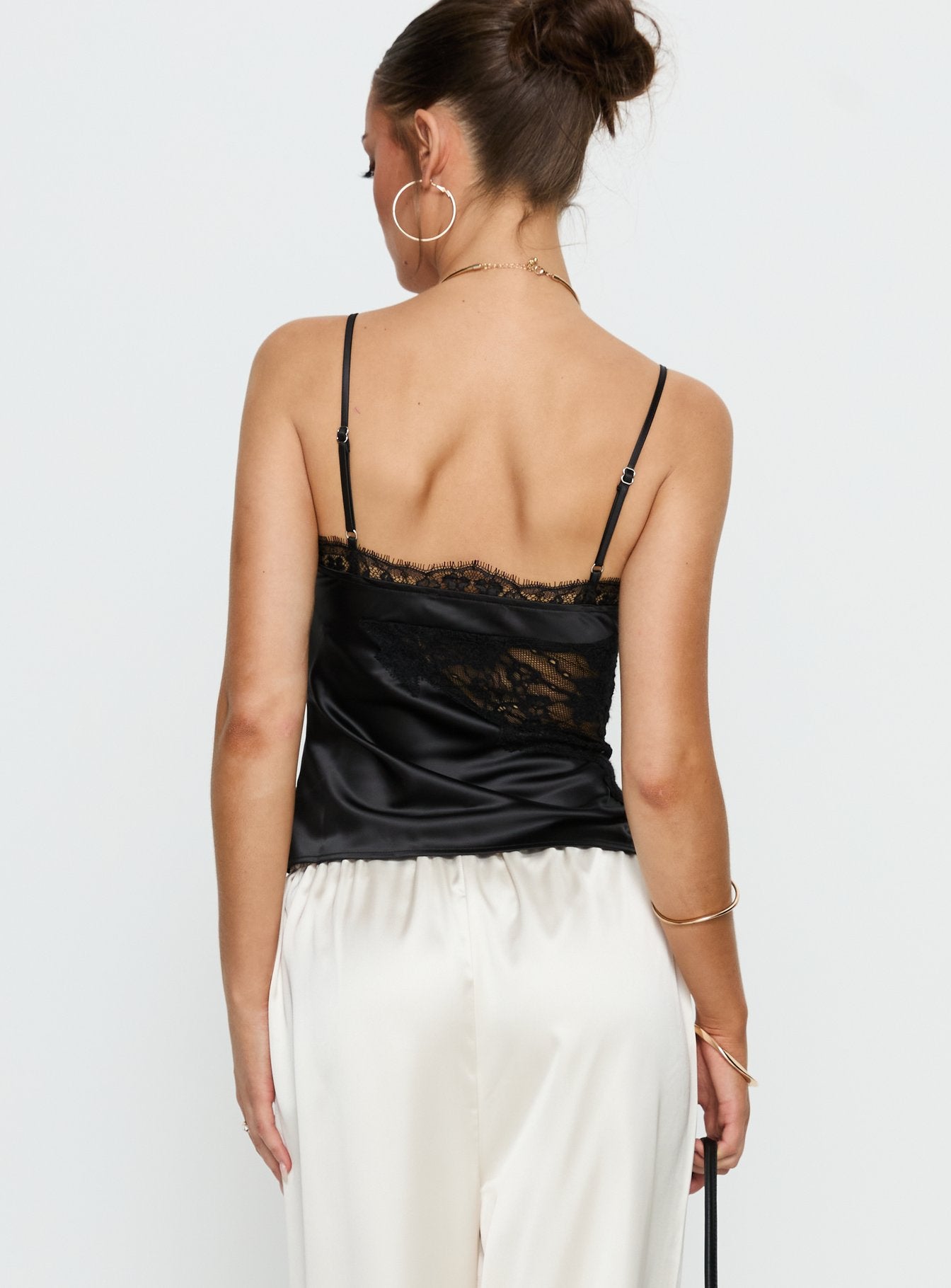 Annamari Lace Satin Cami Top Black - Image 5