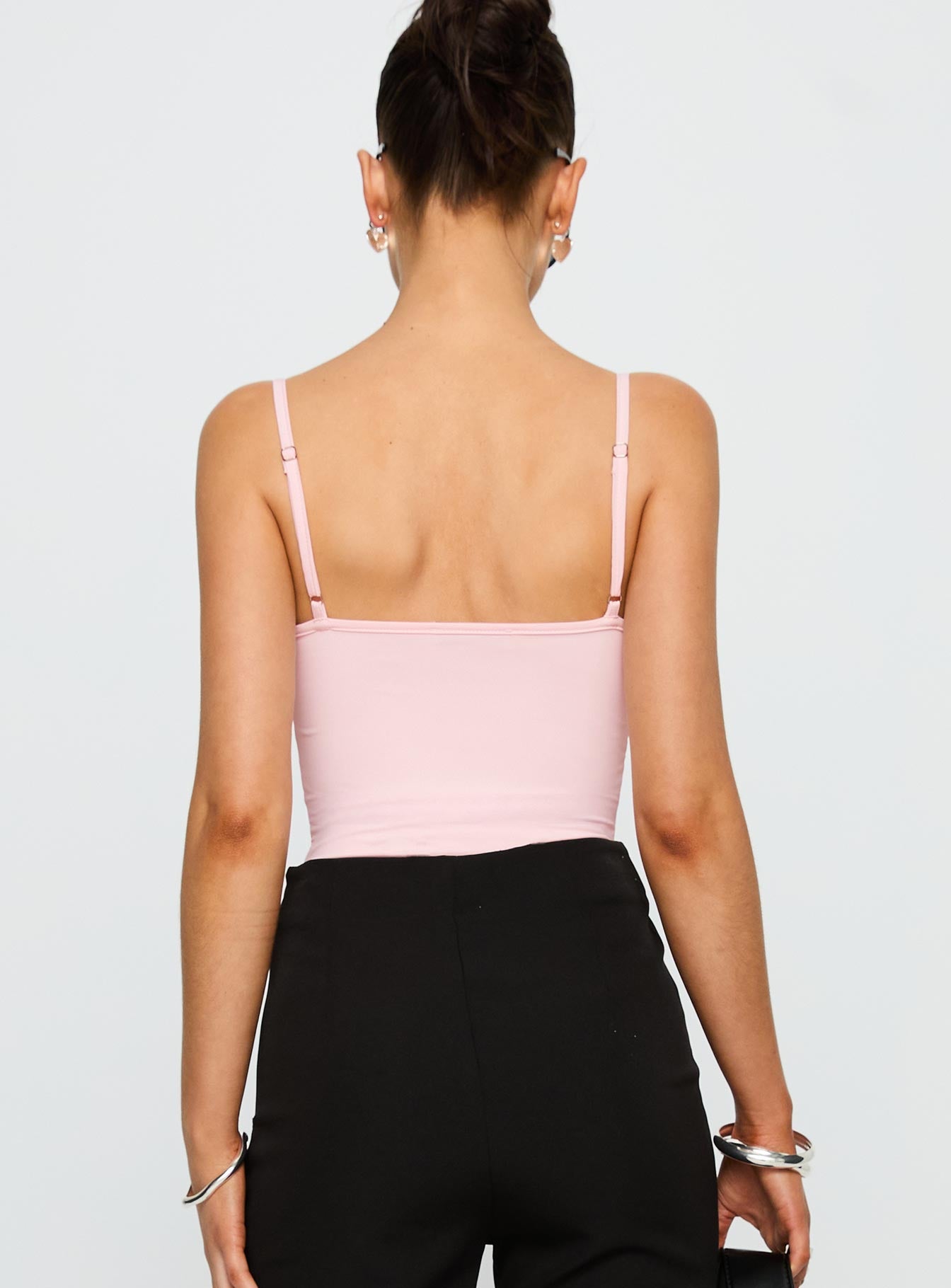Aetherial Lace Detail Bodysuit Pink - Image 4