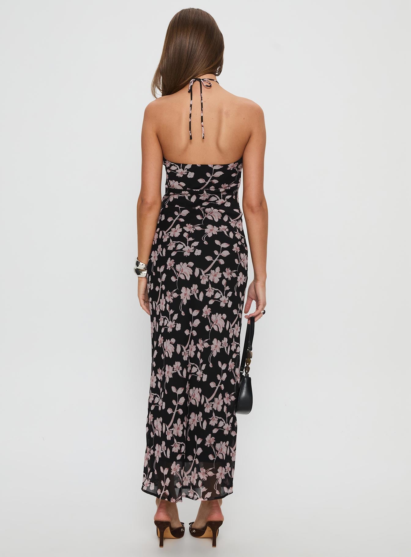 Anisa Halter Maxi Dress Black Floral - Image 5