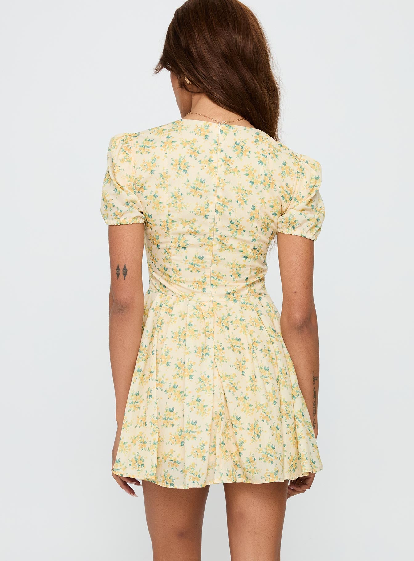 Ethelyn Mini Dress Yellow Floral - Image 5